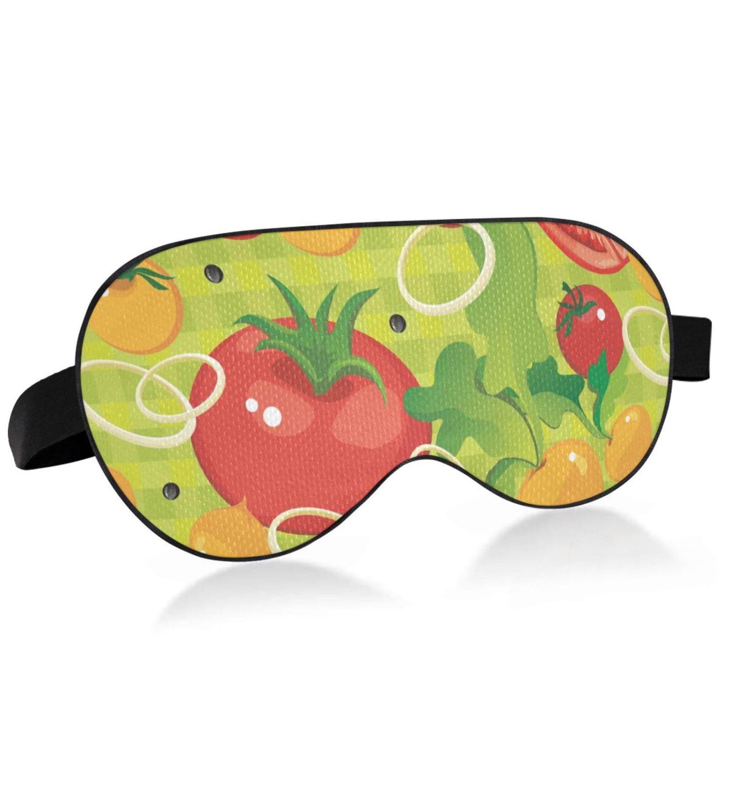 Haskirky Light Blocking Eye Mask - Breathable & Adjustable for Adults | Ideal for Travel, Yoga, Meditation, Office, Deep Sleep | Comfortable & Smooth | Tomato Vegetable Goodies - Buy Online on SooperMarket.com