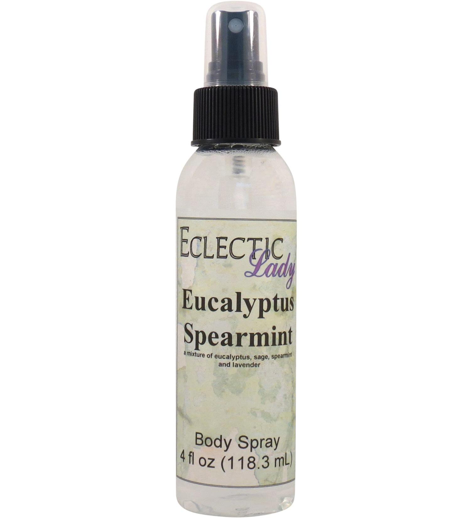 Eclectic Lady Eucalyptus Spearmint Moisturizing Body Spray Original Strength Spear Mint Fragrances Handcrafted in USA Paraben-Free Phthalate-Free Fragrance (4 oz) Regular Strength 4 Fluid Ounces - Buy Online on SooperMarket.com