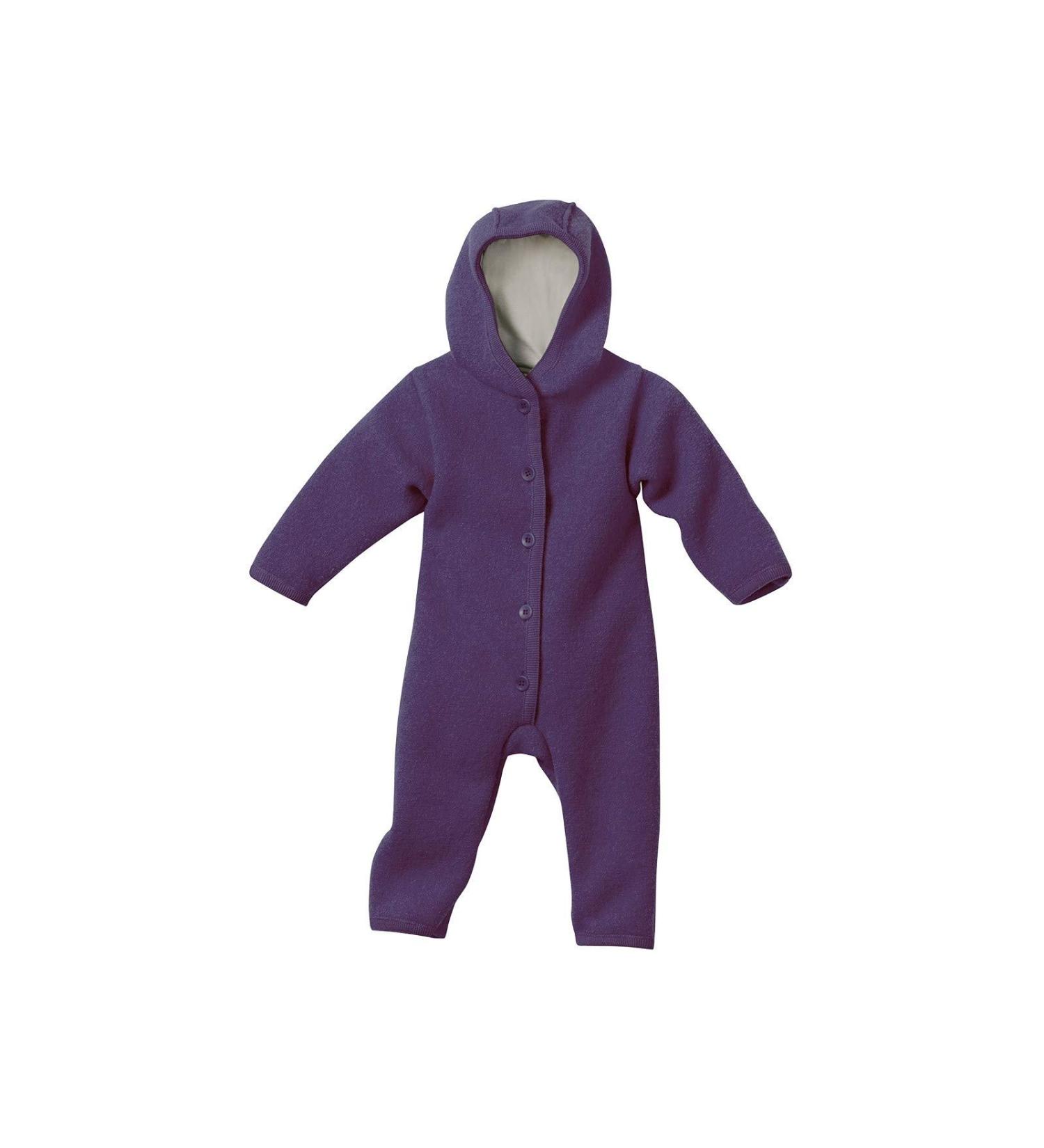 Disana Baby Jumpsuit/Onesie 50-56 Plum - Organic Merino Wool - Soft & Cozy - Buy Online on SooperMarket.com