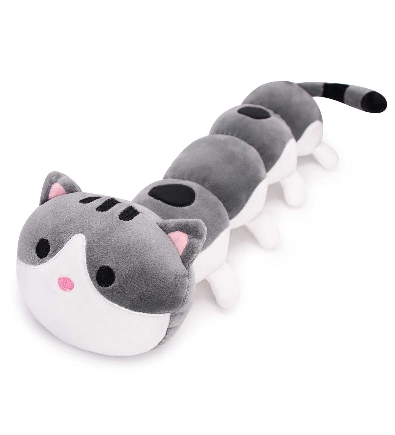 Desdfcer Long Cat Plush Pillow - Cute Stuffed Animal Toy for Kids - Grey-1 - Buy Online on SooperMarket.com
