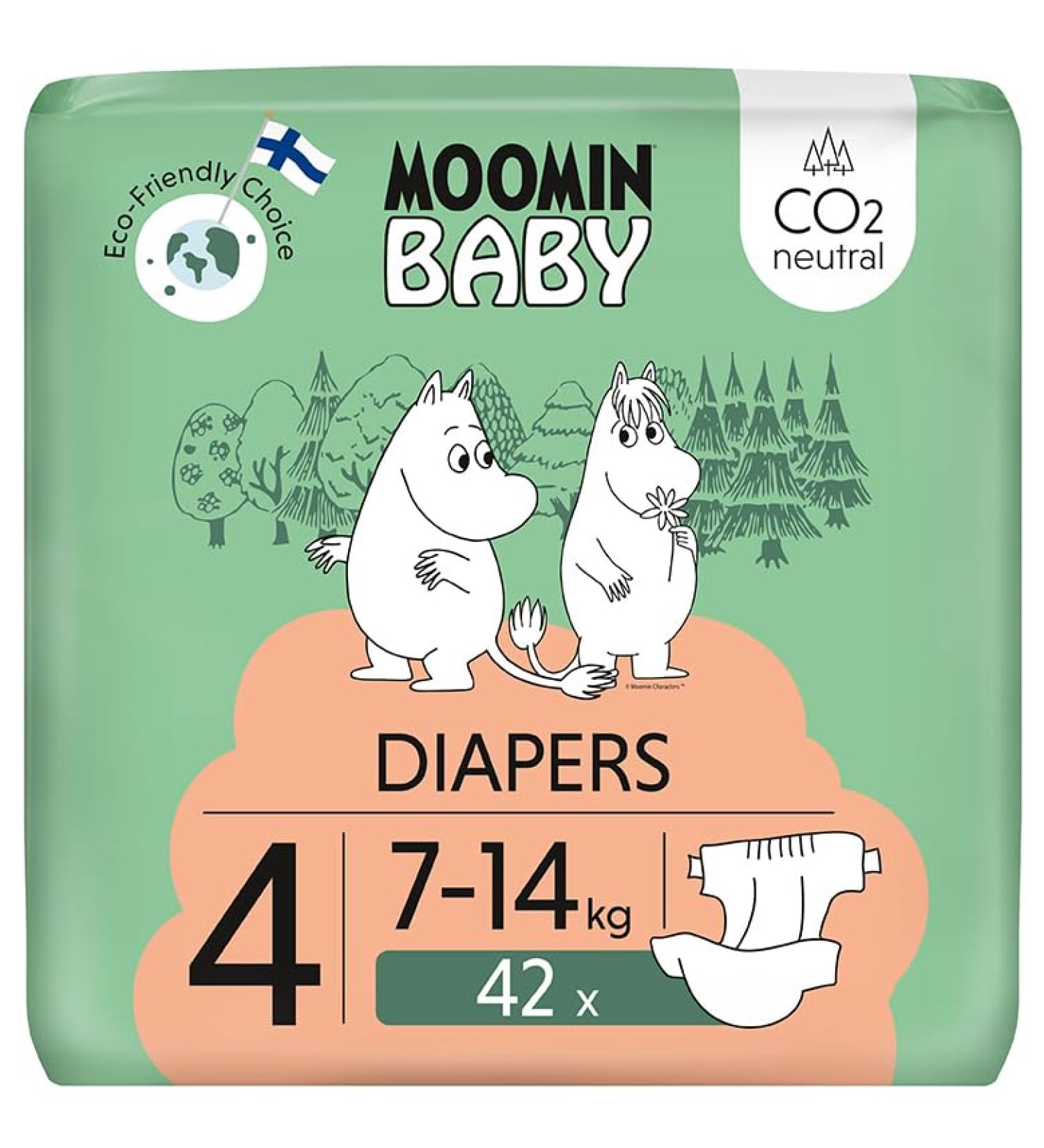 Mouse Baby Eco Diapers Size 4 (42 Pack) | Soft Skin-Friendly Breathable & Chemical-Free | Premium Absorbent Diapers for Babies 7-14 kg - Buy Online on SooperMarket.com