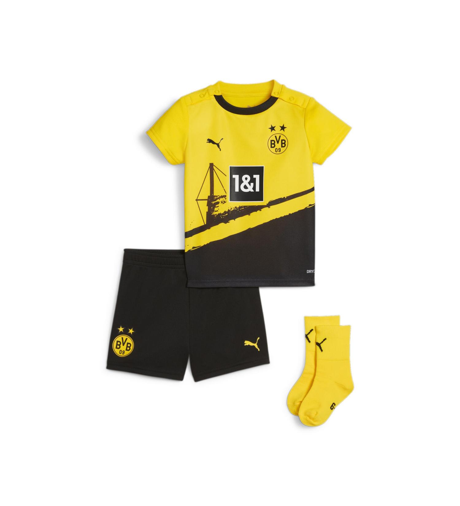 PUMA Youth Borussia Dortmund 23/24 Home Jersey - Small 92 | Cyber Yellow & Black - Shop Internationally! - Buy Online on SooperMarket.com