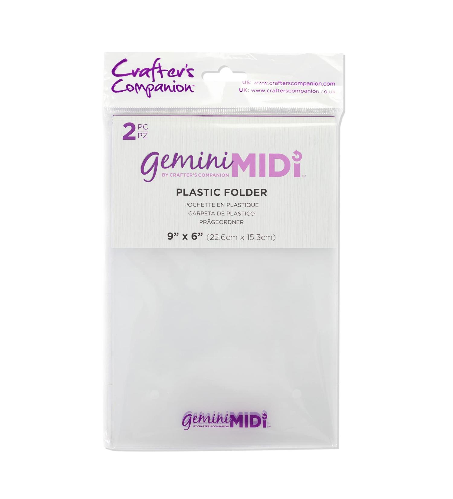 Gemini GEMMIDI-Acc-FOLD Midi Manual Die Cutting & Embossing Machine-Plastic Folder-2 Pack 6 x 9 Clear Single - Buy Online on SooperMarket.com
