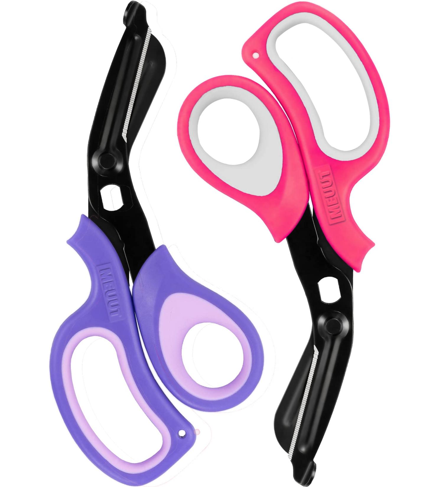 MEUUT 2 Pack Medical Scissors Trauma Shears - 8 inch Heavy Duty Surgical Grade EMT Scissors for EMT Workers, Doctors, Nurses - Pink+Purple - Patented Bandage Scissors - Buy Online on SooperMarket.com