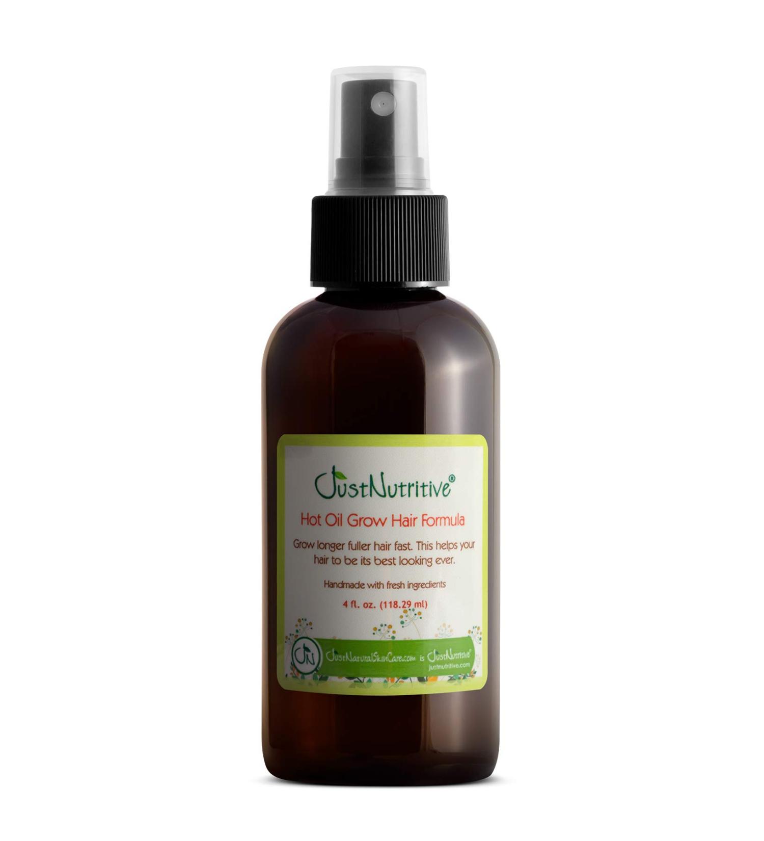 Hot Oil Grow Hair Formula | Natural Hot Oil Treatment for Dry Damaged Hair | Restorative Hair Treatment for Men and Woman | Hot Oil for Natural Regrowth | Just Nutritive | 4 Fl Oz