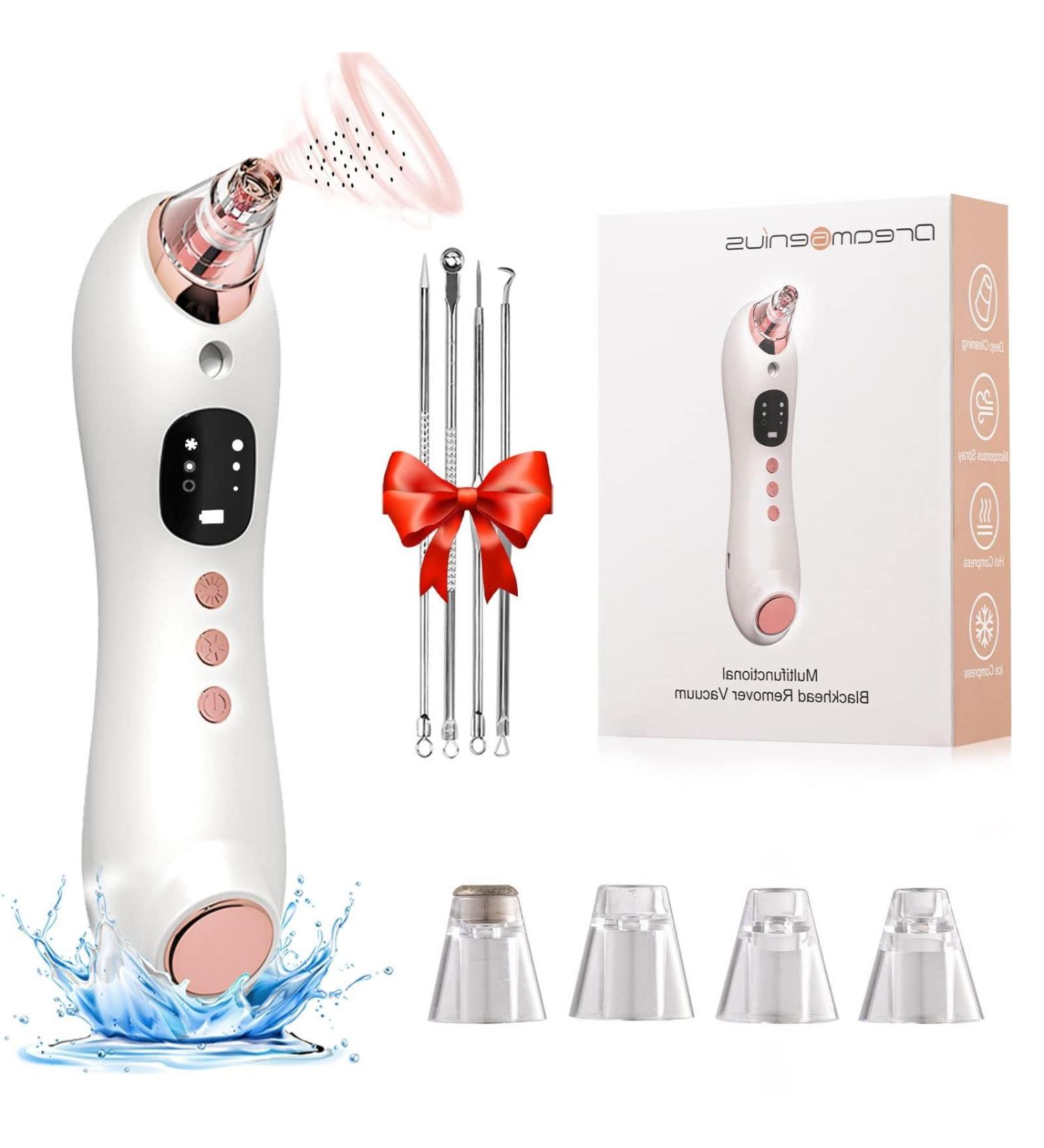 Blackhead Remover Pore Vacuum with Hot Ice Compress | USB Rechargeable & Water Spray | Electric Facial Cleanser for Acne Removal - Buy Online on SooperMarket.com