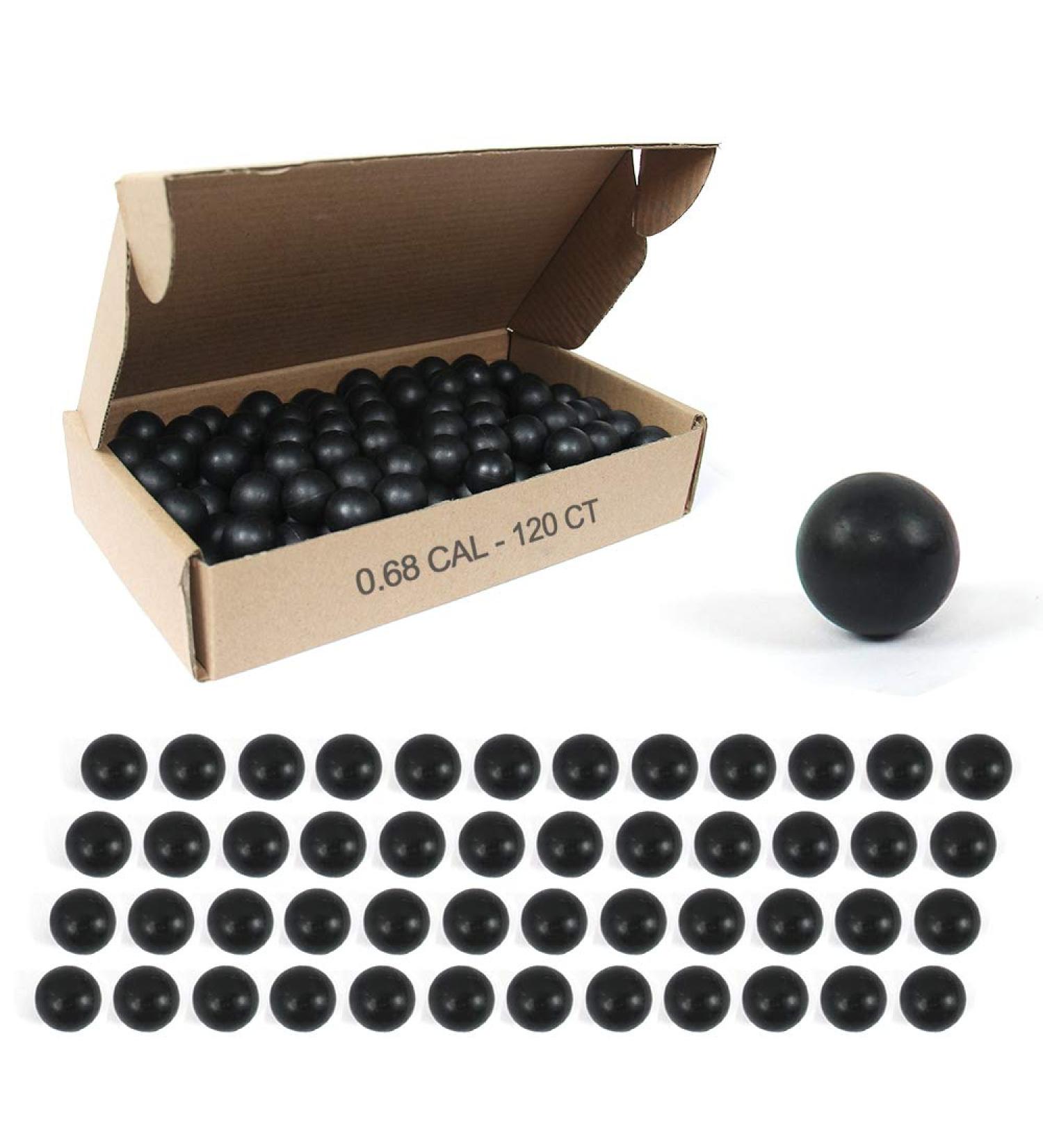 VLIKE .68 Caliber Rubber Paintballs - Soft Reusable Riot Training Balls (Black, 120 Count) - Buy Online on SooperMarket.com