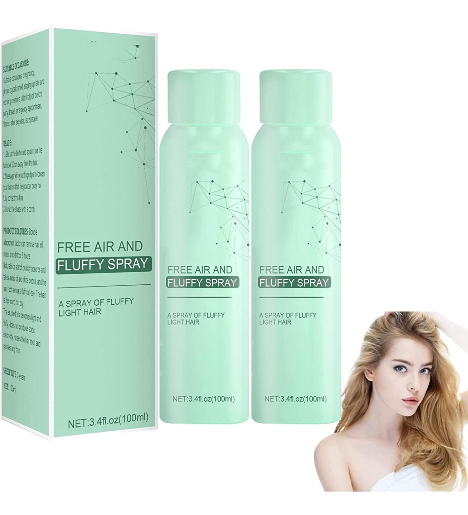 LONGLUAN Leave-in Dry Hair Spray for Volumizing and Oil Control - Air-feeling Fluffy Lift Hairspray for All Hair Types 3.38 oz (2Pcs) - Buy Online on SooperMarket.com