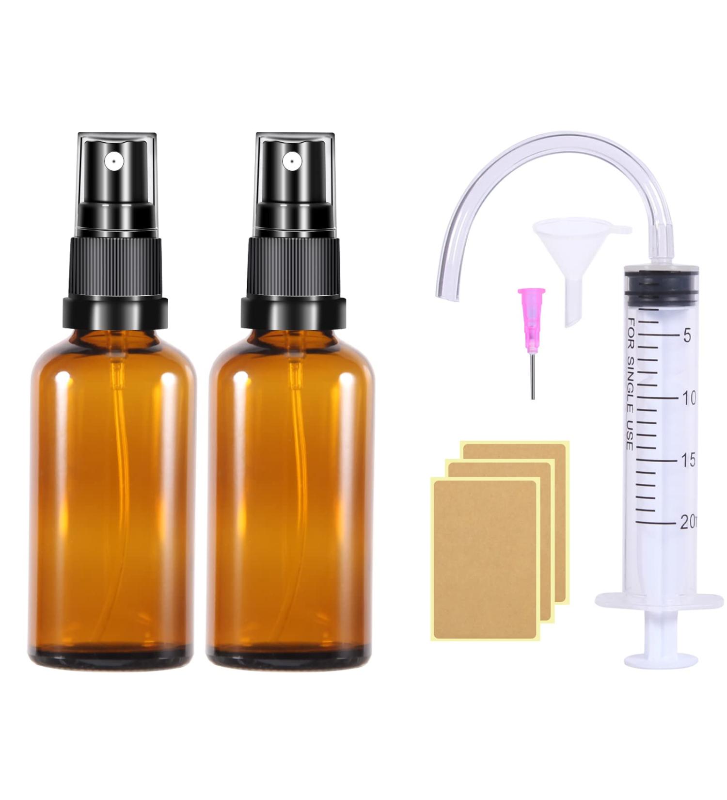 Brownlas Small Glass Spray Bottles 50ml - 2 Pack - Empty Perfume & Cosmetic Atomizers - Portable Pharmacy Bottles - Buy Online on SooperMarket.com