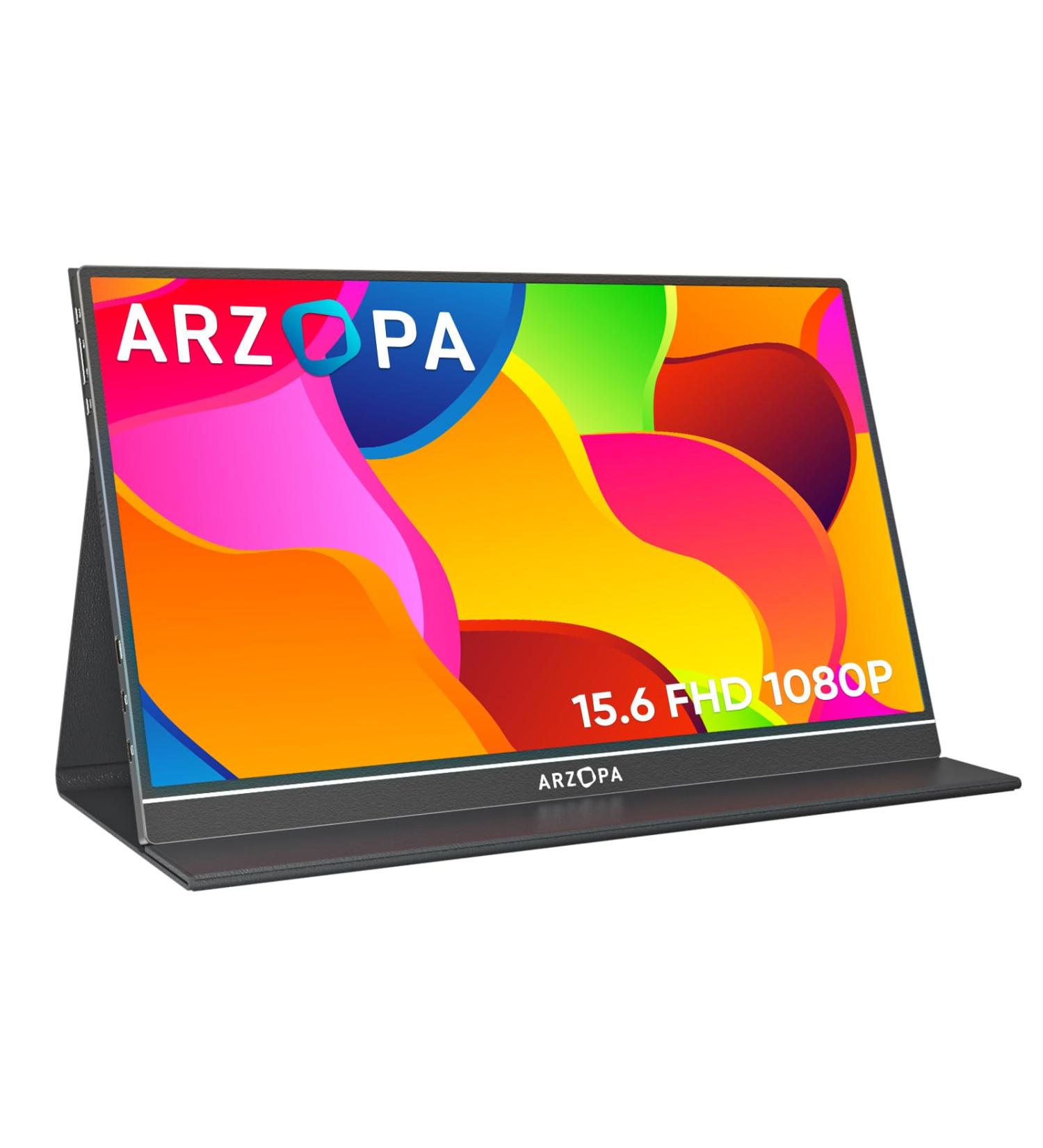 Arzopa 15.6 Portable Monitor - 1080P FHD HDR Eye Care Display with HDMI/USB-C for Laptop PC PS4 & Xbox - International Shipping Available - Buy Online on SooperMarket.com