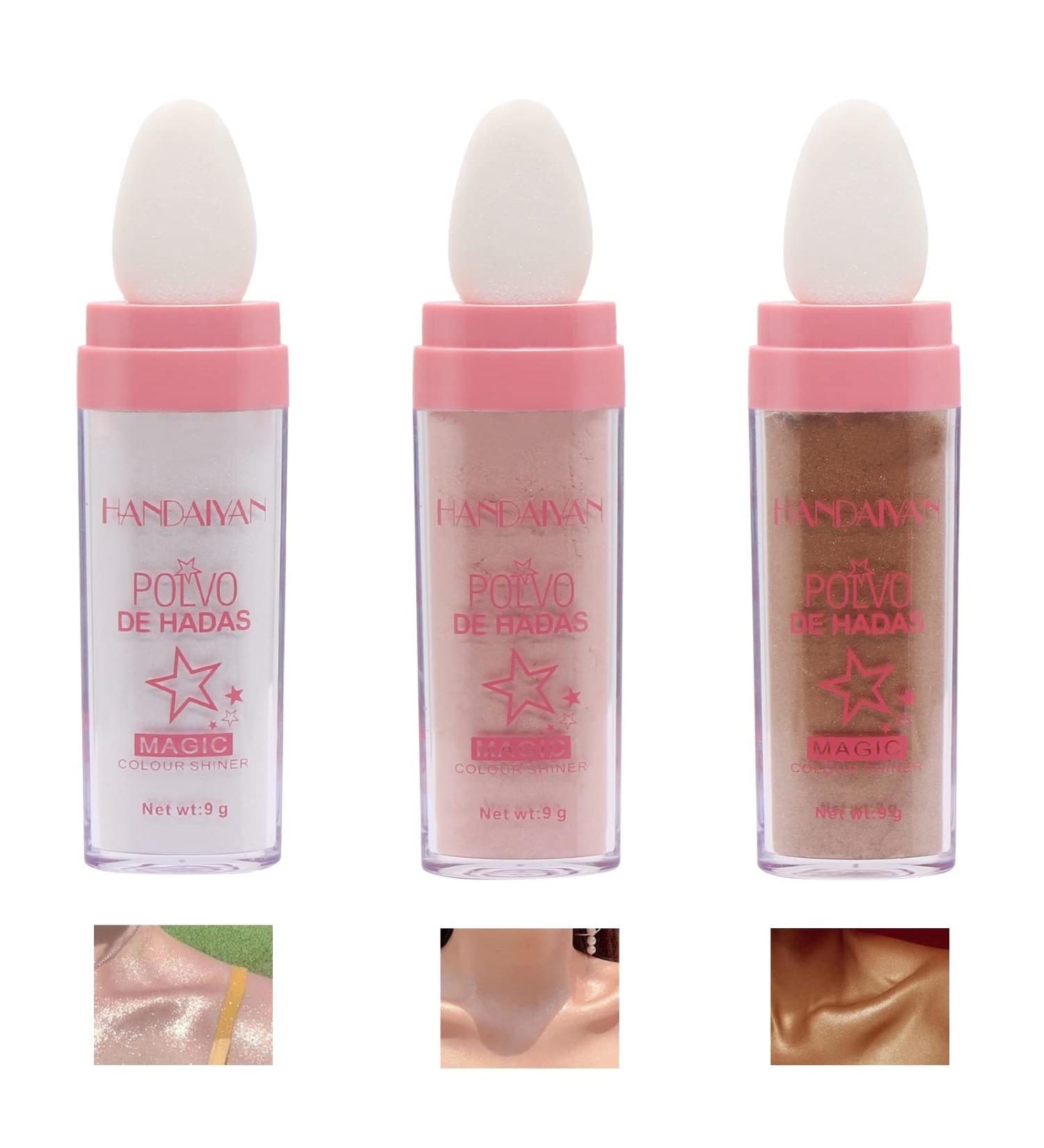 3PCS Fairy Stick Highlighter Powder Set | Multi-functional Makeup for Face & Body Glow - Buy Online on SooperMarket.com
