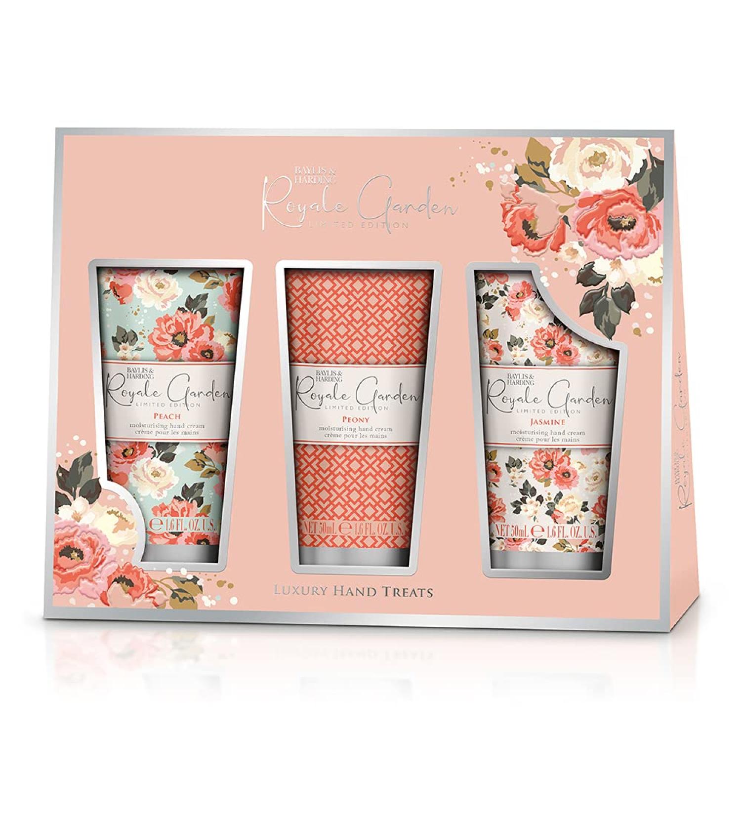 Baylis & Harding Royale Garden Peach Peony & Jasmine Luxury Hand Treats Gift Set - Vegan Friendly - Buy Online on SooperMarket.com