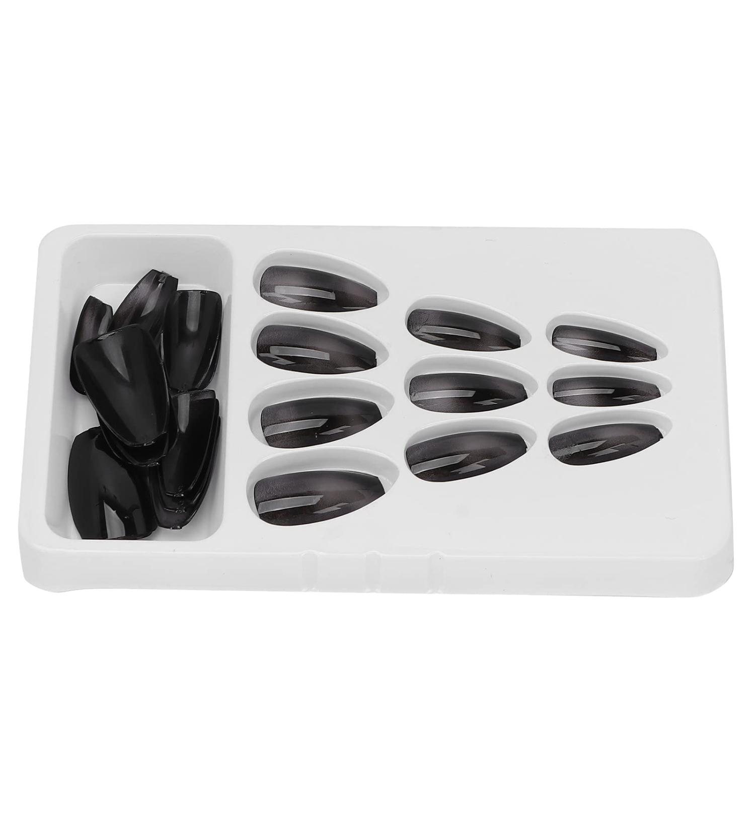 Press On Nails Coffin Press On False Nail Tips Black False Nails Artificial Nails Fake Solid Color Solid Color Fake Nails Ballerina Nail Art Tips Sets - Buy Online on SooperMarket.com