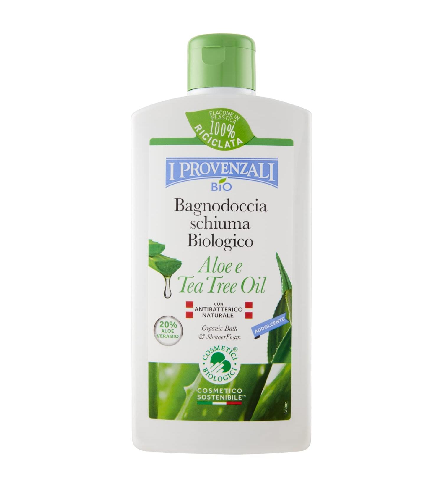 BIO Bagnoschiuma Biologico Aloe & Tea Tree Oil 400 ml - Addolcente | Natural Organic Shower Gel for Soft Skin | International Shipping Available - Buy Online on SooperMarket.com