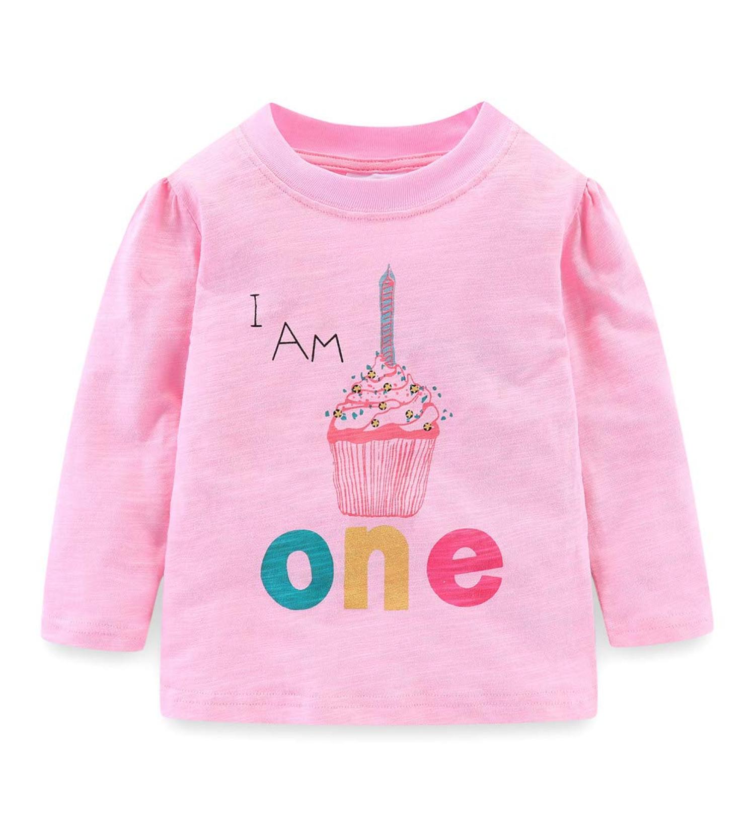 Mud Kingdom Cute Cartoon 1 Year Birthday Shirt | Long Sleeve Pink for Little Girls and Boys - Buy Online on SooperMarket.com