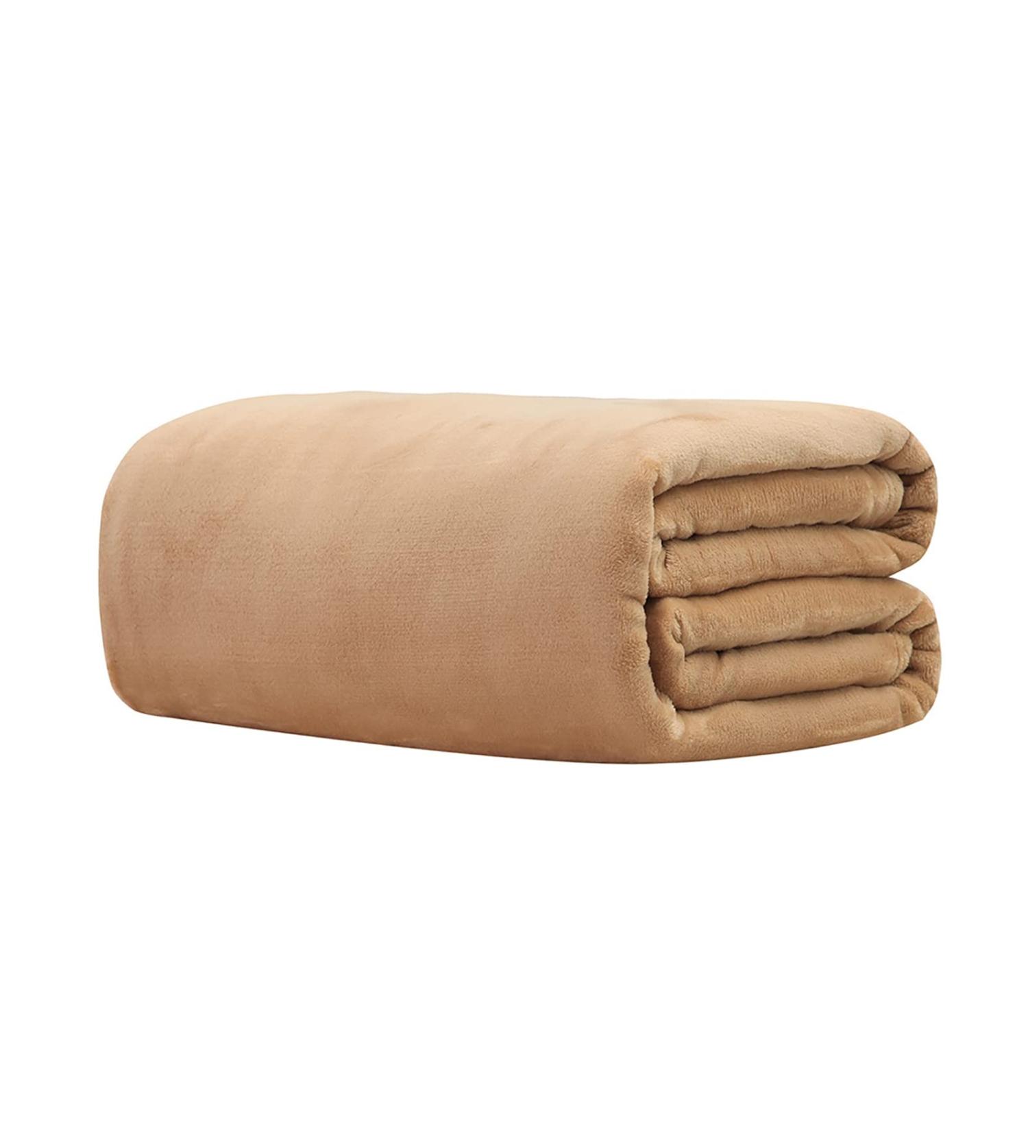 Worparsen Warm Blanket Rectangle Flannel Blanket Bedding Supply Warm Light Weight Camel