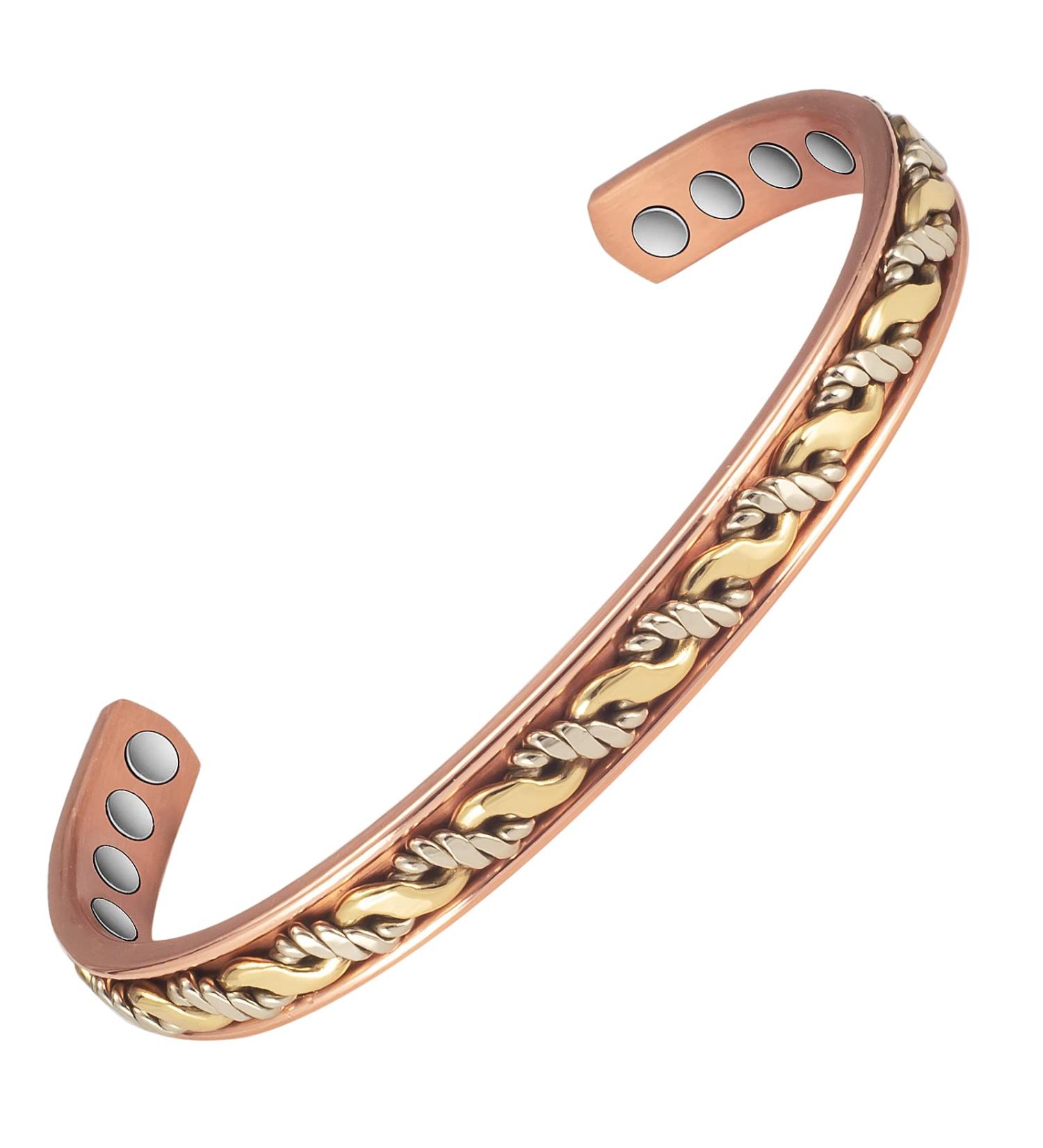 EnerCoppeX Copper Magnetic Bracelet for Women - Detox Jewelry with 3500 Gauss Magnet (CPB-1072SG) - Buy Online on SooperMarket.com
