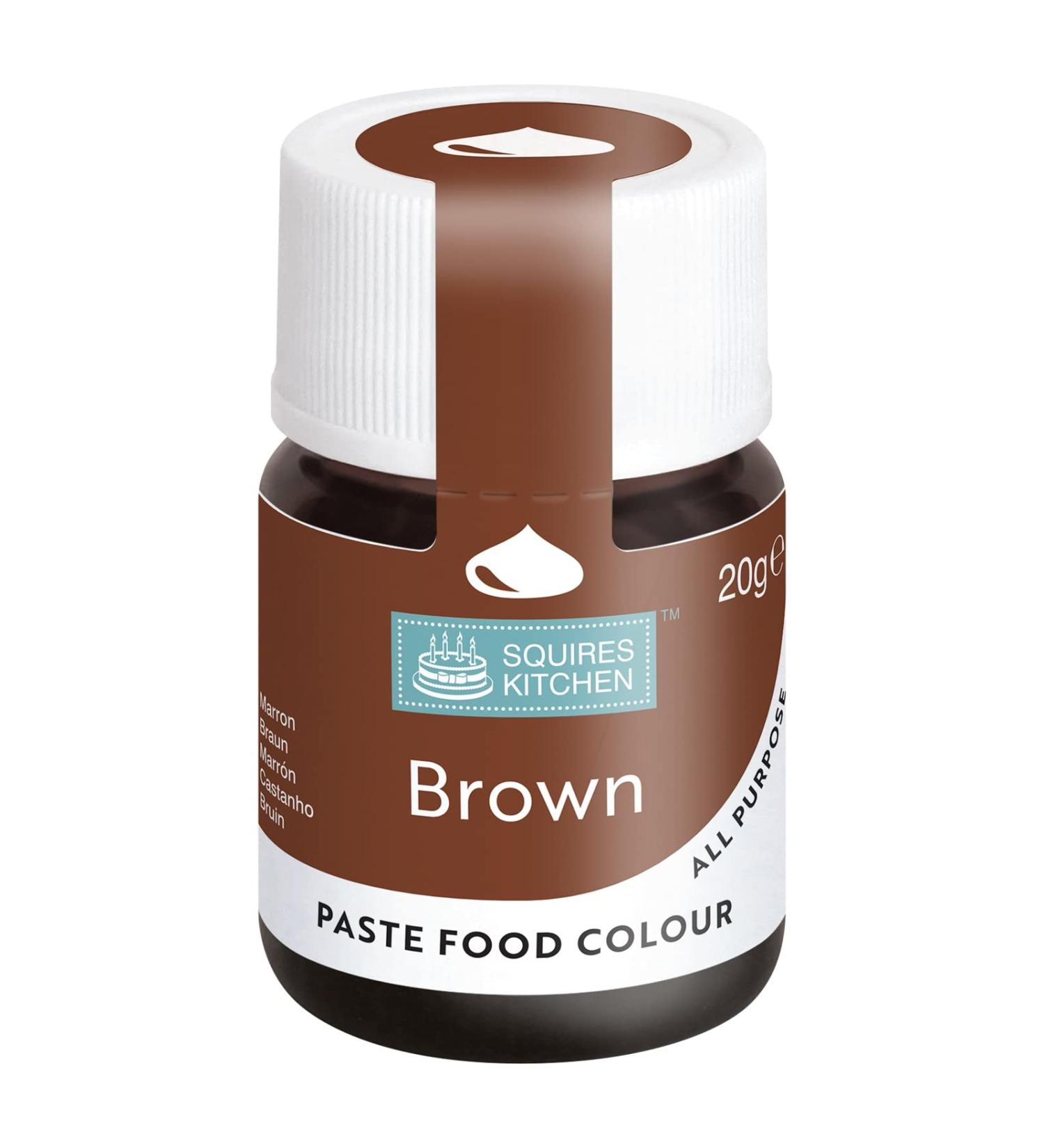 Squires Kitchen Brown Food Colouring Paste - 20g | Concentrated Colour for Sugarpaste, Fondant, Buttercream, Royal Icing & Cake Mixes - Buy Online on SooperMarket.com