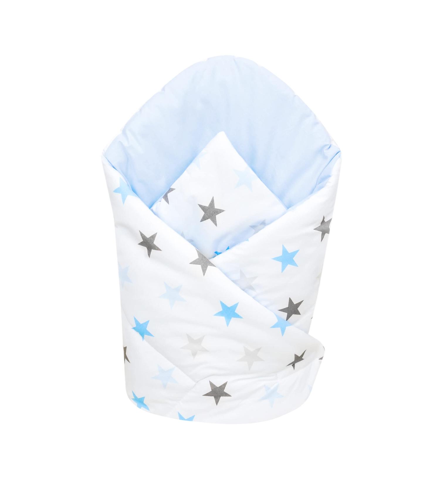 Baby Swaddle Wrap Blanket - Newborn Cotton Swaddling Sleeping Bag 0-3 Months (Blue Stars) - Buy Online on SooperMarket.com