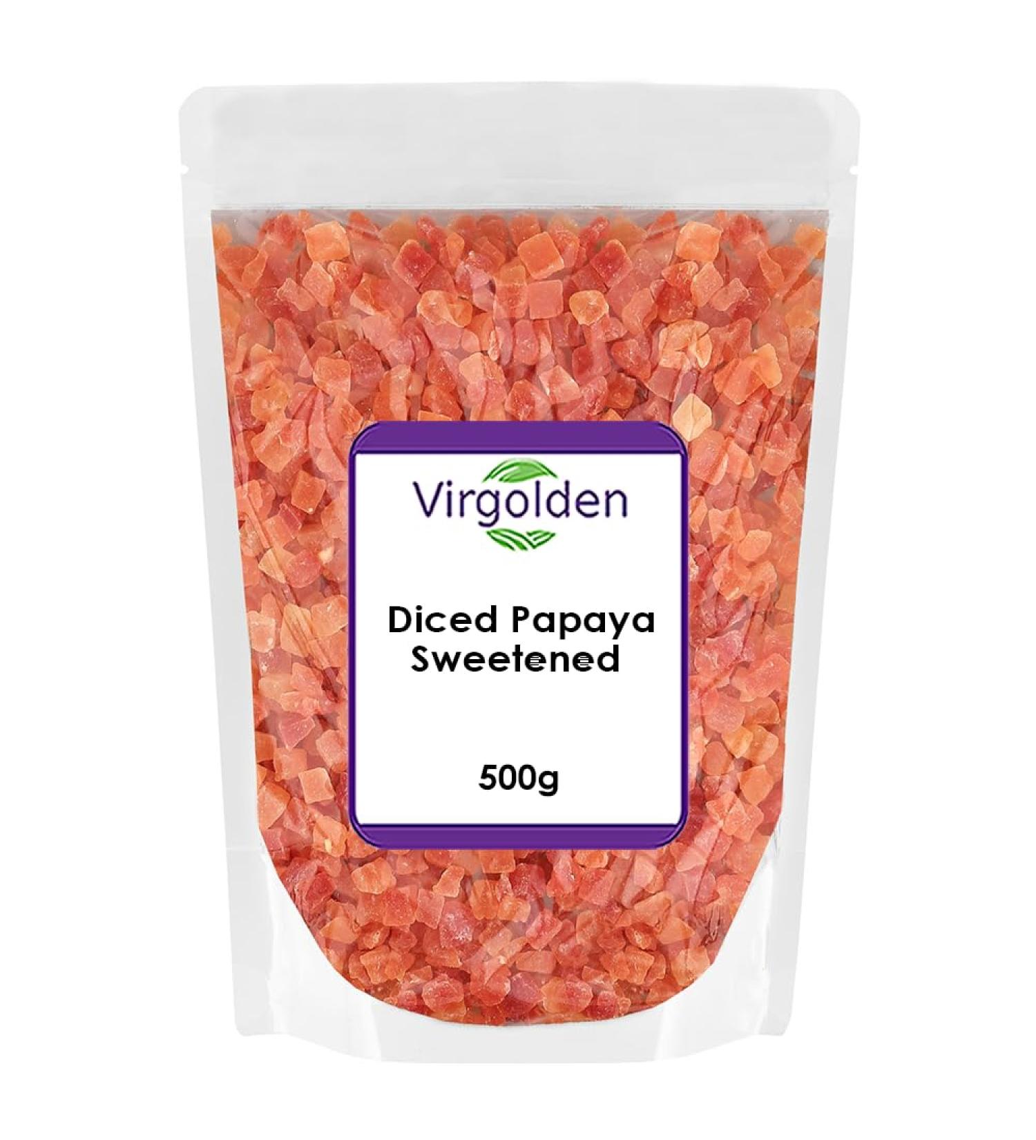 Diced Papaya Sweetened 500g by Virgolden