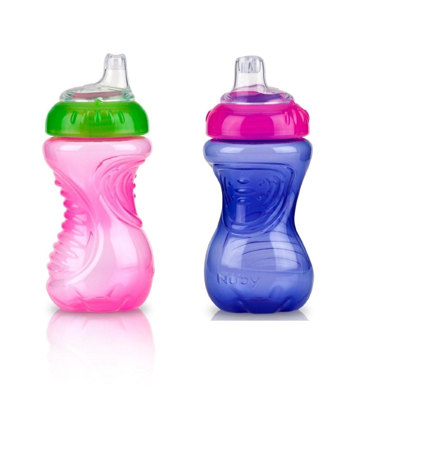 Nuby 2 Pack No Spill Cup 10oz in Pink & Purple - Leak-Proof Sippy Cups - Buy Online on SooperMarket.com