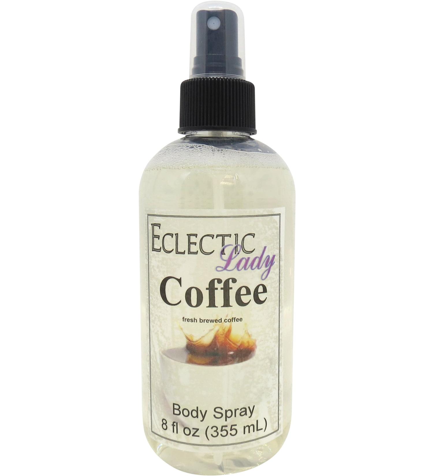 Eclectic Lady Coffee Scented Body Spray Double Strength Moisturizing Fragrance Hydrating Vegetable Glycerin Handcrafted in USA Phthalate-Free - Wake up with Fresh Scented Coffee Fragrance (8 oz) Double Strength 8 Fluid Ounces - Buy Online on SooperMarket.com