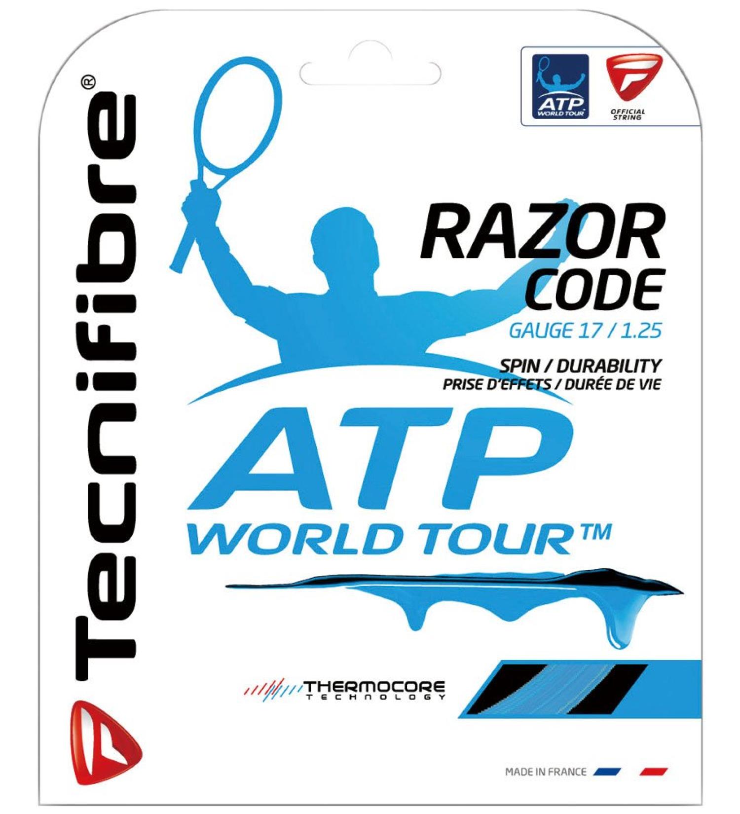 Tecnifibre Razor Code String Set Black & Blue 1.25 mm | International Shipping Available - Buy Online on SooperMarket.com