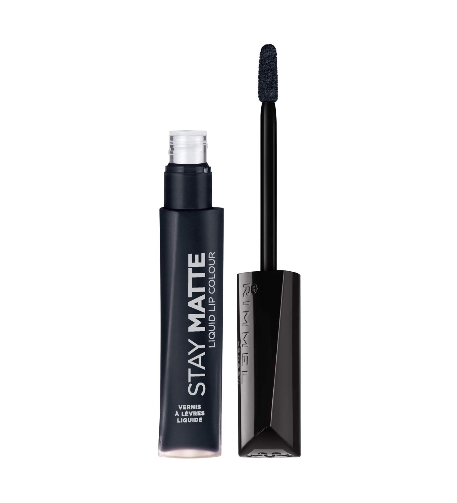 Rimmel Stay Matte Lip Liquid Pitch Black 0.21 Fl Oz - Long-lasting Matte Finish - Pack of 1 - Buy Online on SooperMarket.com