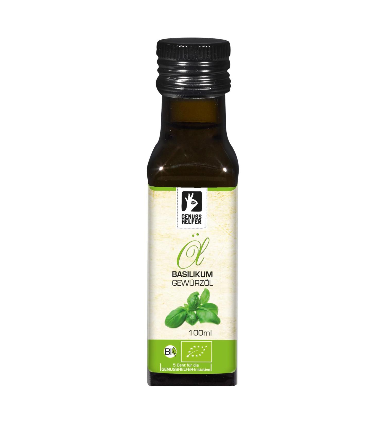 Organic Bremen Spice Trade Basil Oil - Cold Pressed Rapeseed for Cooking & Grilling | 100ml - Buy Online on SooperMarket.com