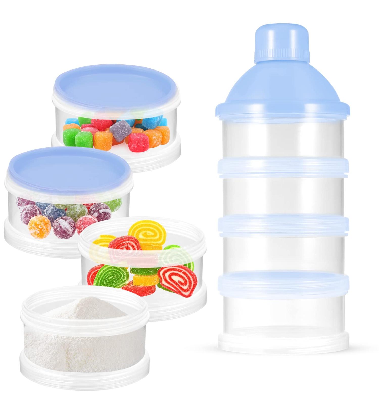 Milk Powder Dispenser Pot - BPA Free Formula Container for Travel & Outdoor Activities (Blue) - Buy Online on SooperMarket.com