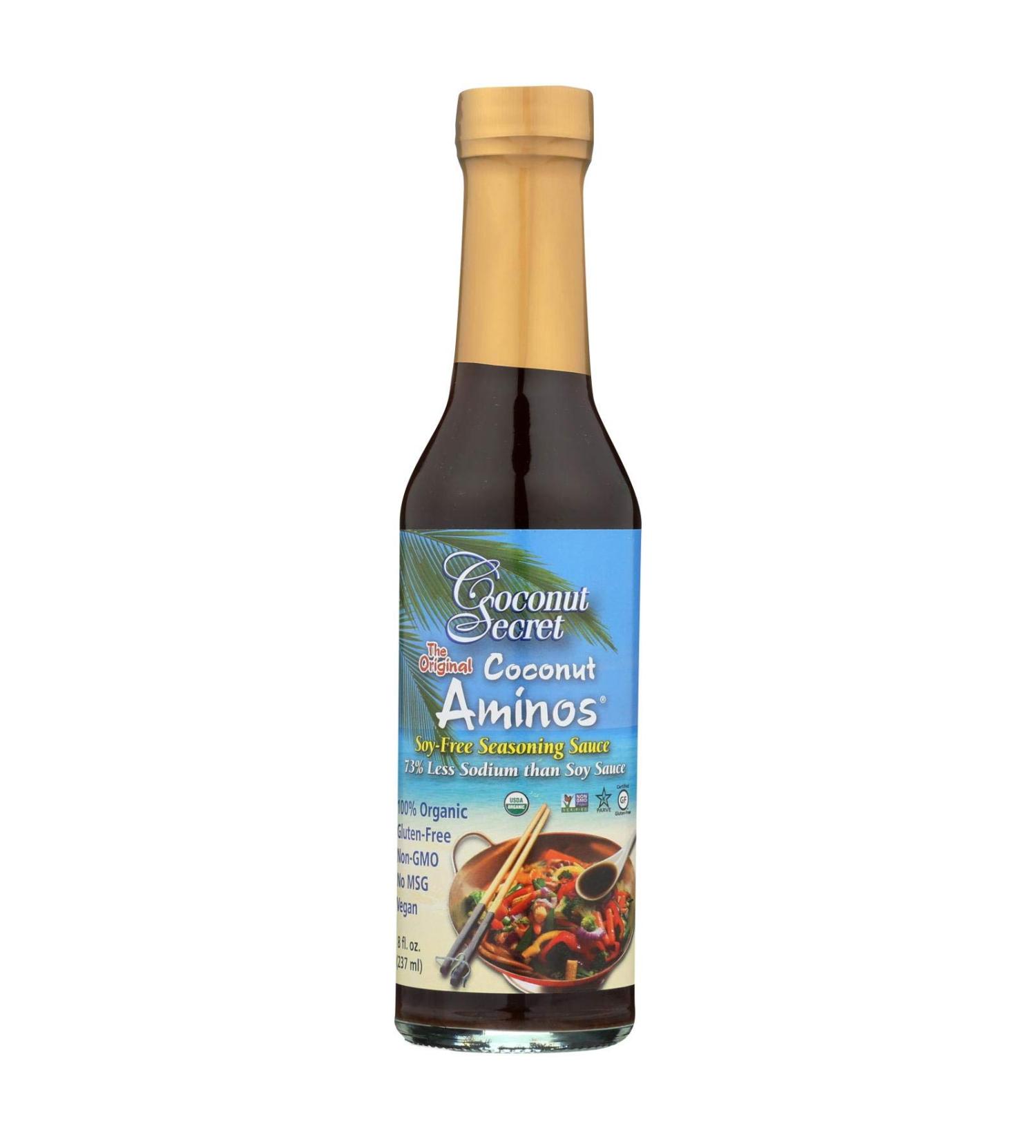 Coconut Secret Coconut Aminos (12 Pack) - 8 fl oz - Low Sodium Soy Sauce Alternative, Low-Glycemic - Organic, Vegan, Non-GMO, Gluten-Free, Kosher - Keto, Paleo - 576 Total Servings