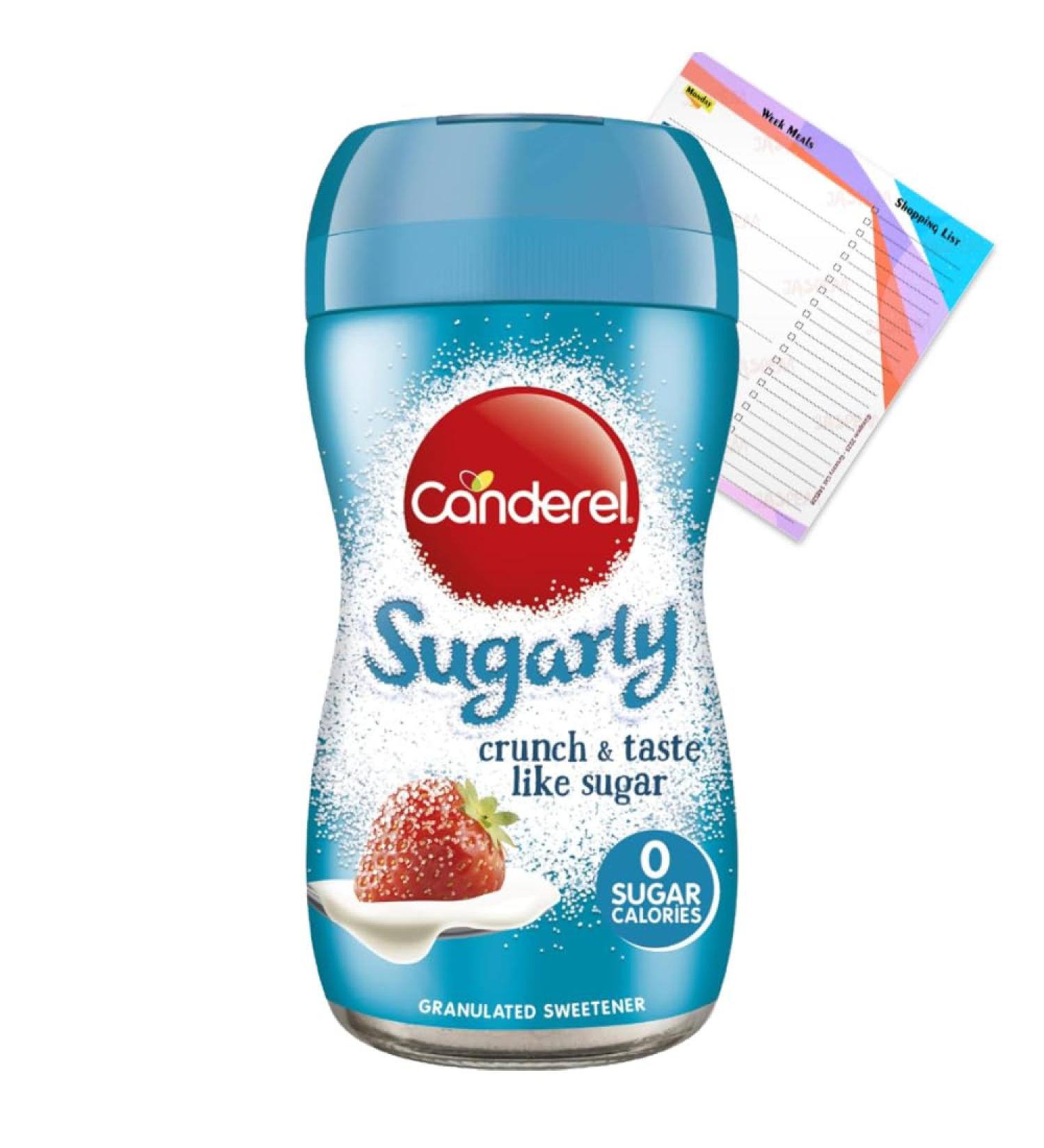 Canderel Sugarly Crunchy Sweetner Sugar Substitute | Feels and Looks like Sugar | Zero-Calorie | Sweetener Powder | 270g | Included Jaspem Meal Planner - Buy Online on SooperMarket.com