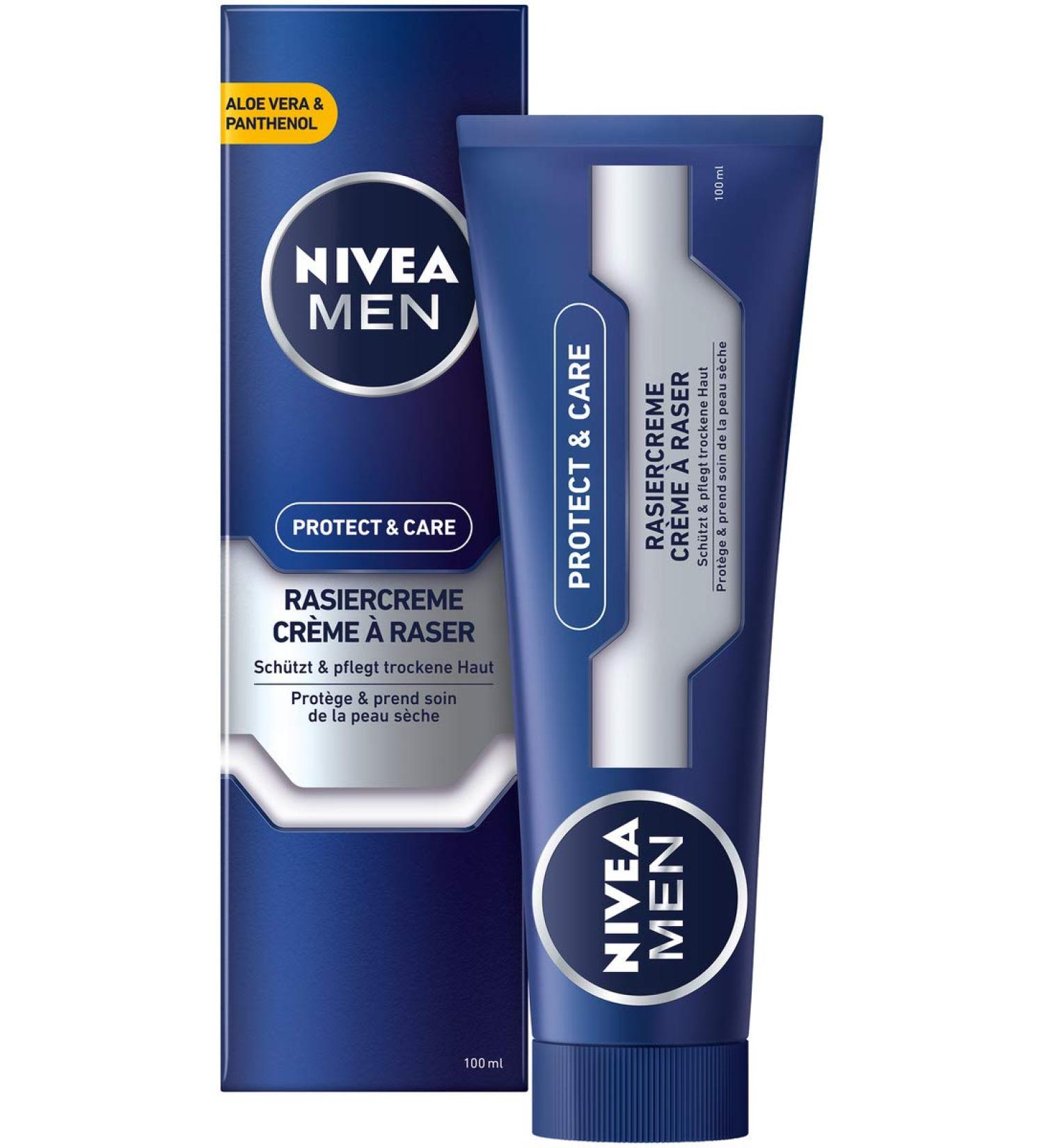 NIVEA MEN Protect & Care Shaving Cream - Gentle Shave with Creamy Foam, 100ml - Buy Online on SooperMarket.com