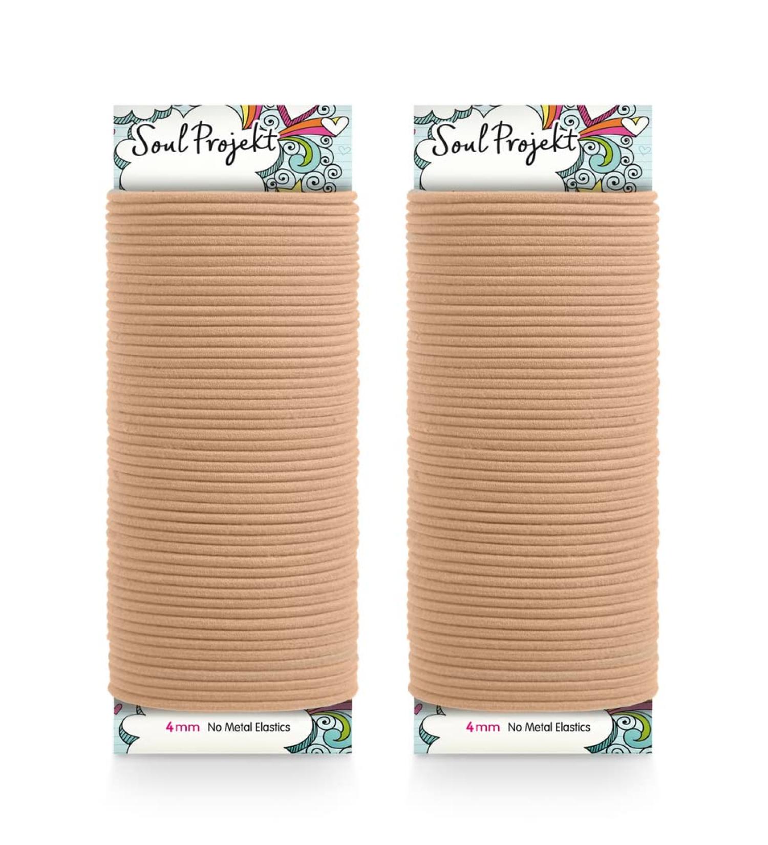 Soul Project Hair Ties - 100 No Metal Elastics for All Hair Types - 4mm Dark Blonde Hair Bands for Ponytails & Buns - Perfect for School Work & Gym - Buy Online on SooperMarket.com