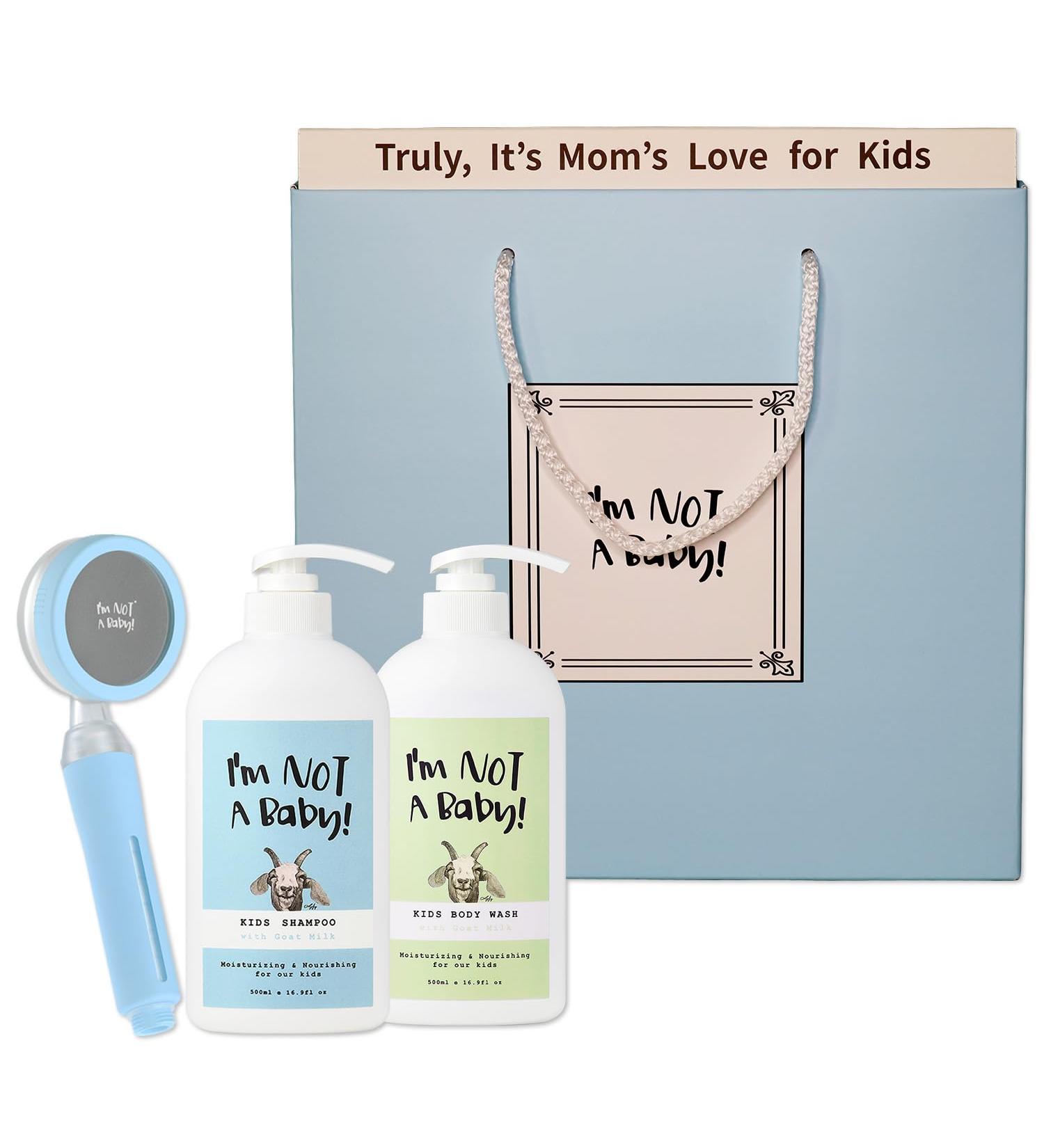 Kids Shower Gift Set - Plant-Based Shampoo & Body Wash for Dry Skin | Goat Milk Dermatologist Tested Cruelty-Free & Allergen Free - Buy Online on SooperMarket.com
