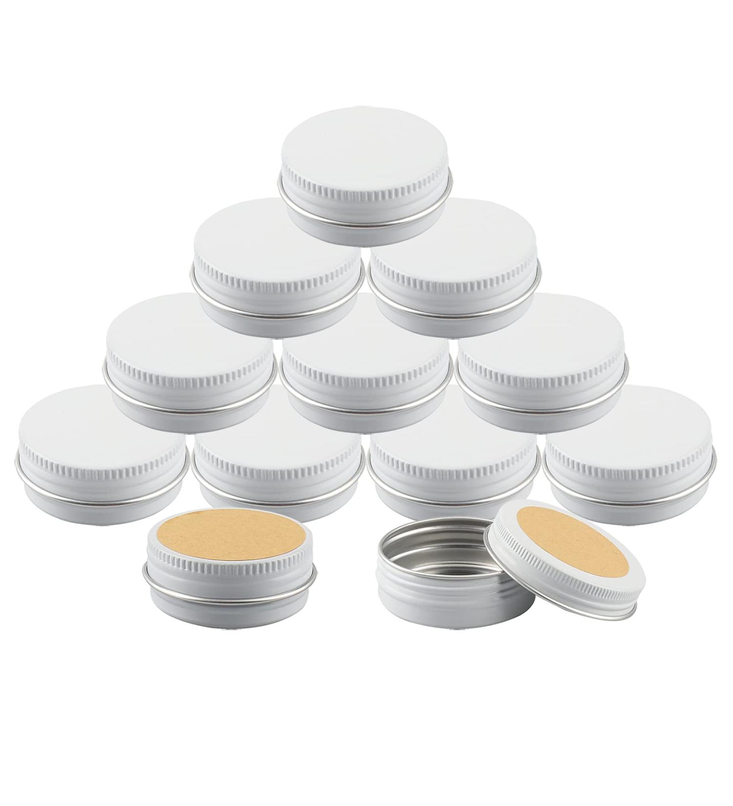 Buy 50pcs 15ml White Aluminum Screw Cap Cans - Ideal for Cosmetics & Crafts - International Shipping - Buy Online on SooperMarket.com