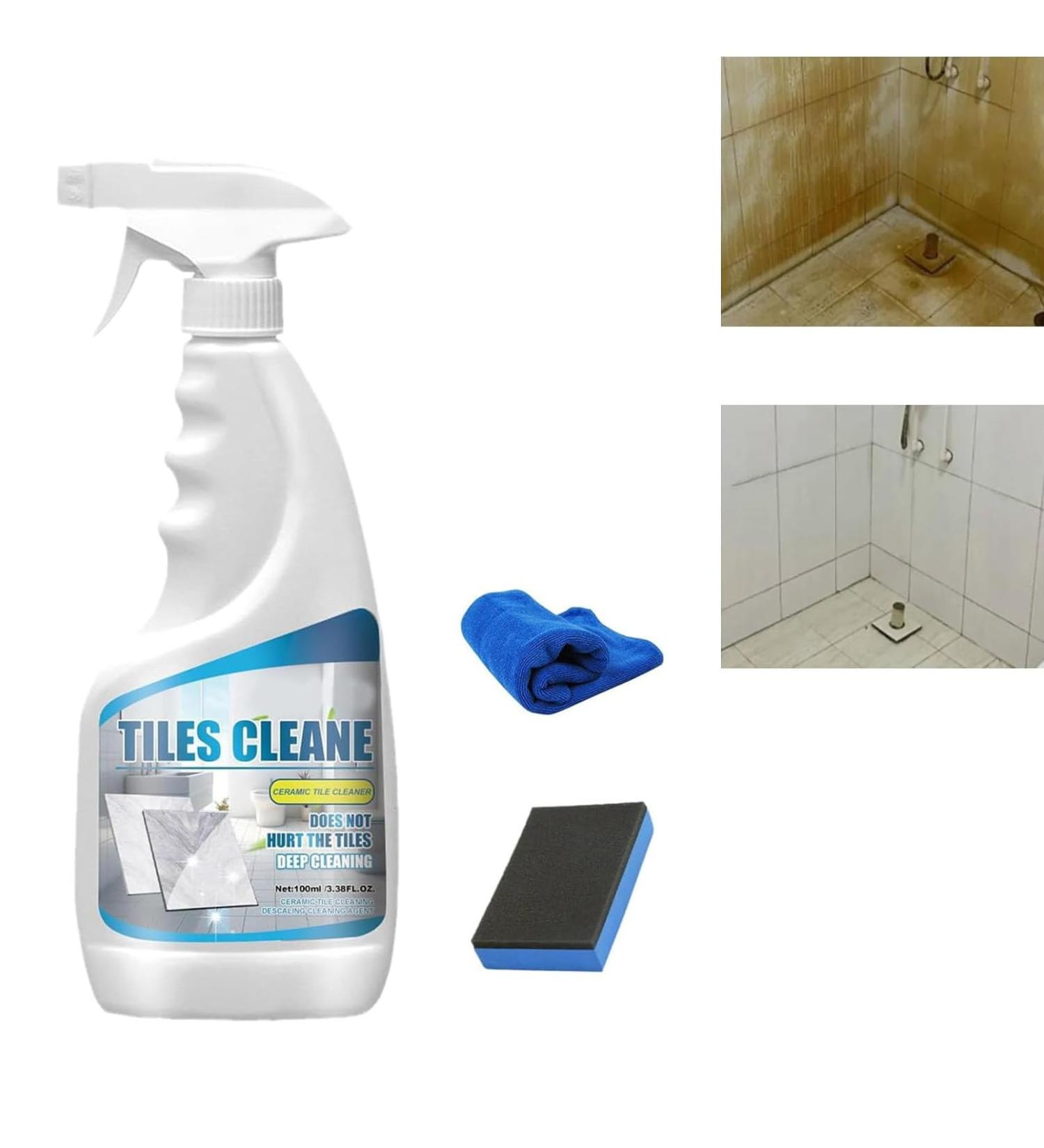 Tile Grout Cleaner Sprayer Ceramic Floor Tile Cleaner Multifunction Bathroom Descaler Cleaner Grout & Tile Clean Heavy Duty Cleaning Spray Stubborn Stains Cleaner for Kitchen and Bathroom (1pcs) - Buy Online on SooperMarket.com