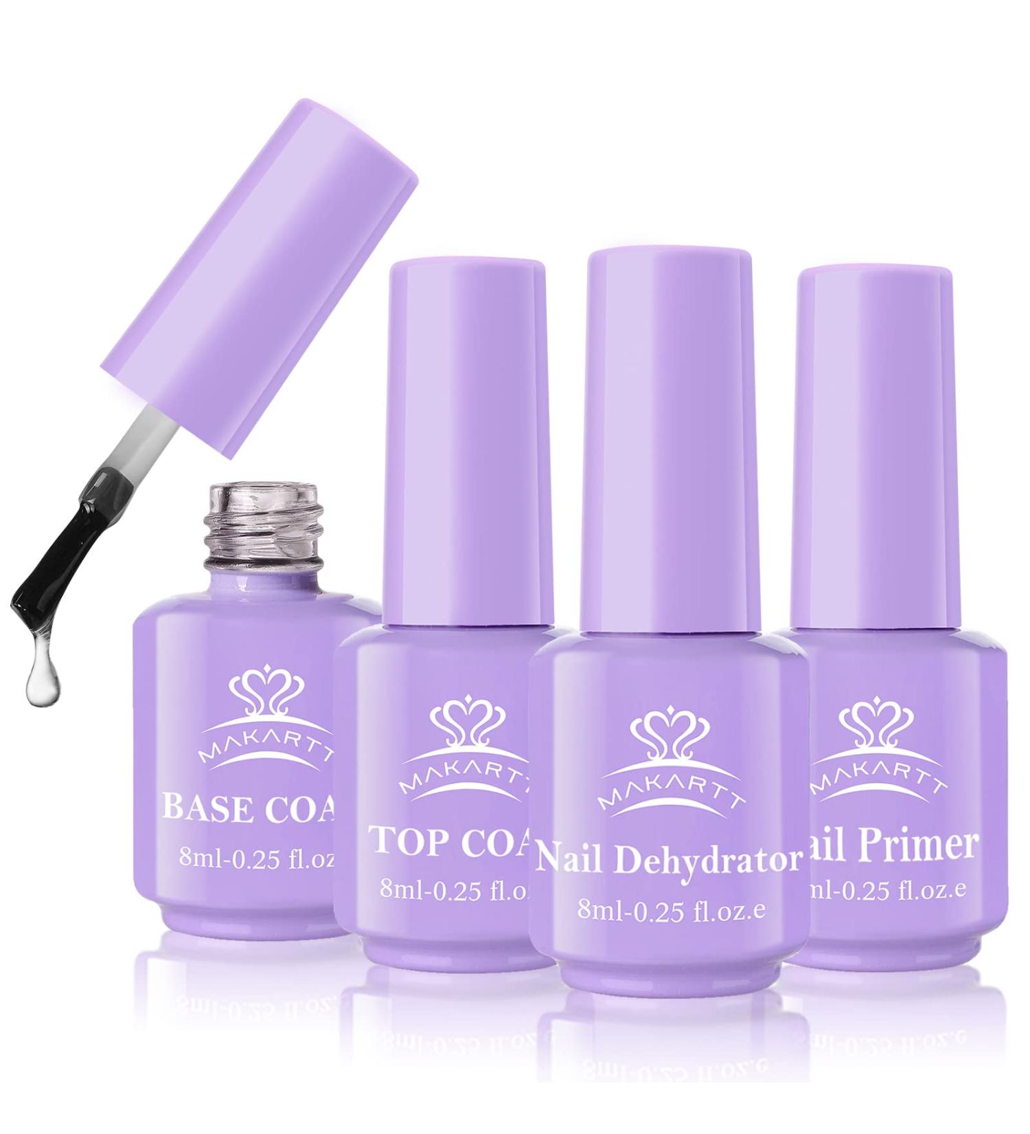 Makartt 4pcs Gel Base & Top Coat Kit - Nail Dehydrator & Primer for Long Lasting Nail Art - Buy Online on SooperMarket.com
