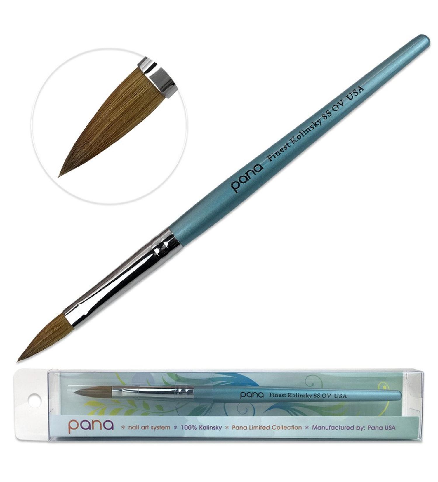 PANA Pure Kolinsky Hair Acrylic Nail Brush - Size 8 Teal Wood Handle - Buy Online on SooperMarket.com