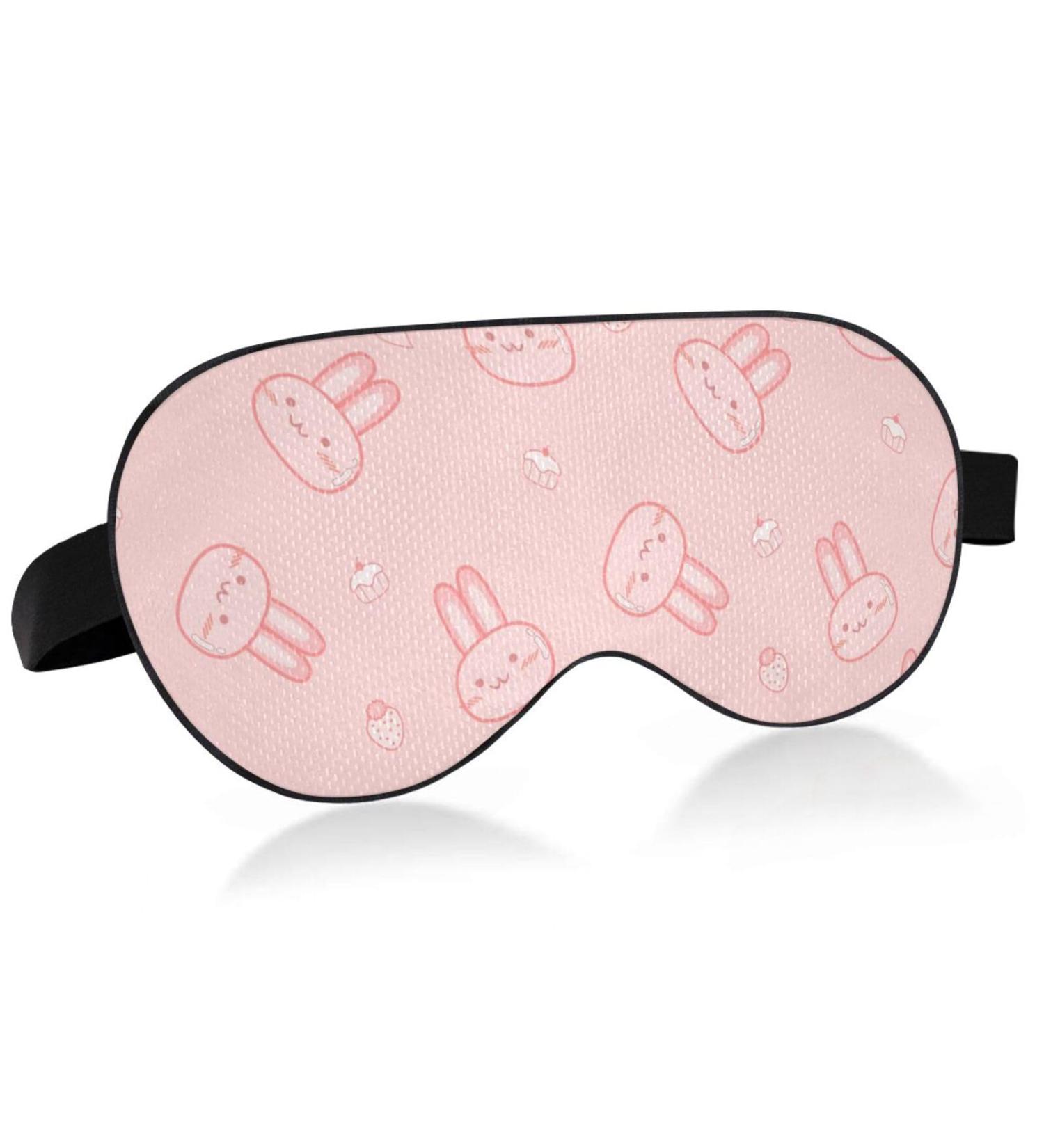 Haskirky Light Blocking Eye Mask for Adults - Breathable, Adjustable, Ideal for Travel, Yoga, Meditation, and Deep Sleep - Rabbit Cartoon Design - Buy Online on SooperMarket.com