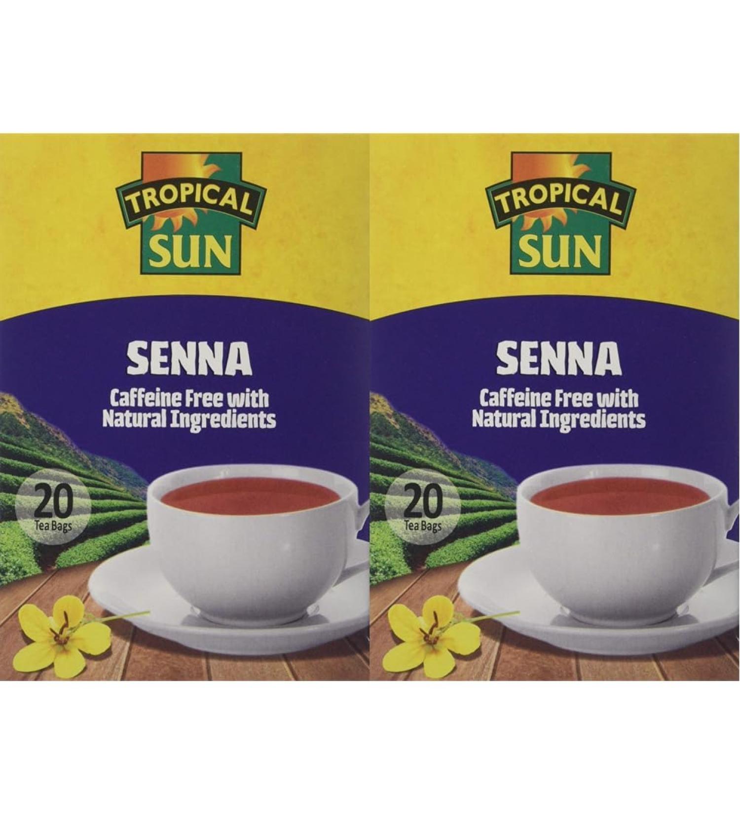 Tropical Sun Senna 20 Tea Bags Caffeine Free with Natural Ingredients (Pack of 2) 20 Count (Pack of 2) - Buy Online on SooperMarket.com