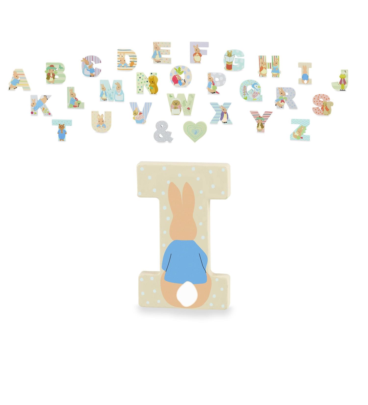 Peter Rabbit Wooden Letter I by Orange Tree Toys - Personalized Baby Name Decor for Nursery, Toy Box, Door, Wall - Alphabet Animal Letter for Boys and Girls Room - Buy Online on SooperMarket.com
