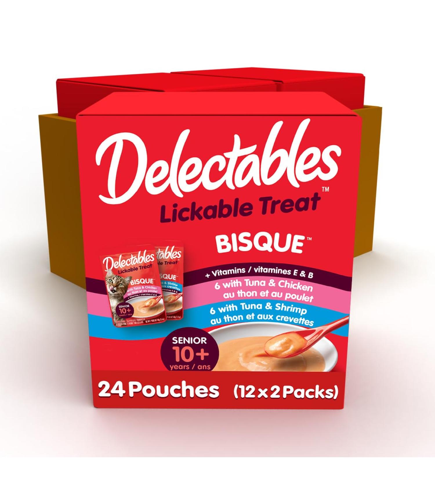 Hartz Delectables Bisque Senior 10+ Lickable Wet Cat Treats Variety Flavour 24 Pack Senior Variety Flavour 1 g (Pack of 24) - Buy Online on SooperMarket.com