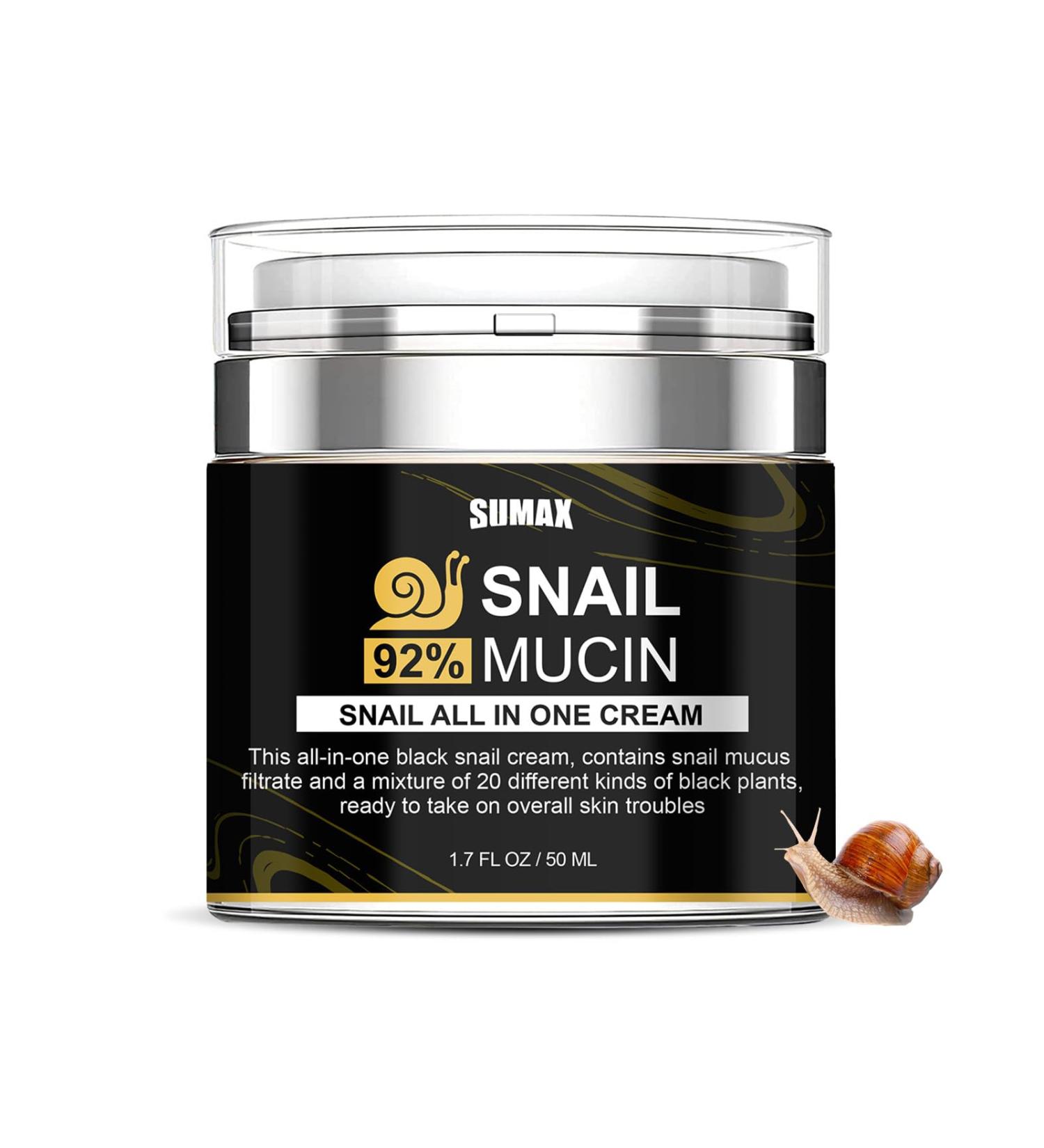 Pressed Snail All in One Cream 92 Snail Mucin Moisturiser Smooths Fine Lines Relieves Redness Long-Lasting Hydration Snail Repair Cream for All Skin Types 50ml - Buy Online on SooperMarket.com