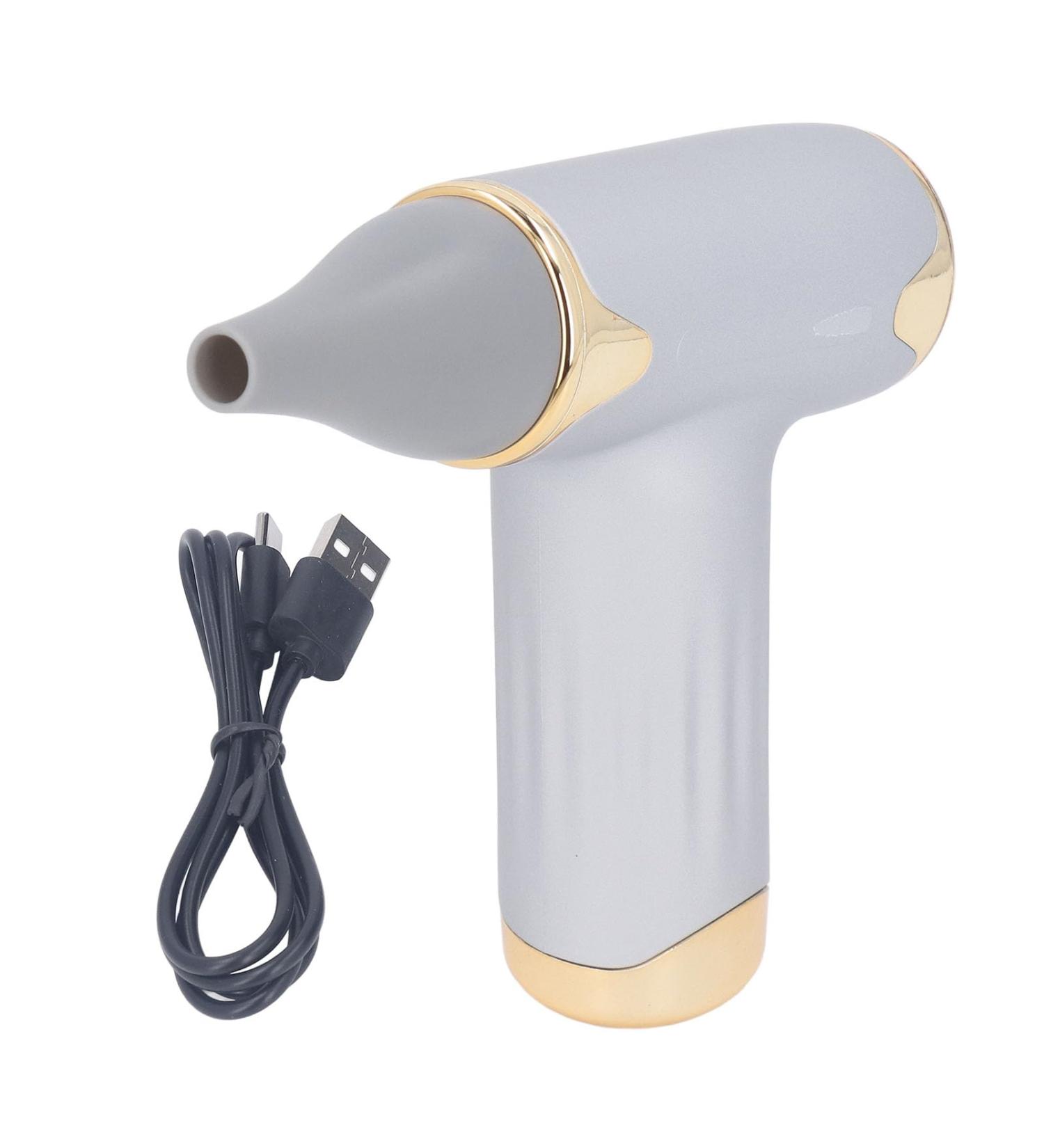 Alomejor Mini Fan - Portable Bladeless Hair Dryer for Pets | 4 Wind Levels 1100mAh Battery - Ideal for Cats & Dogs (Silver - Buy Online on SooperMarket.com