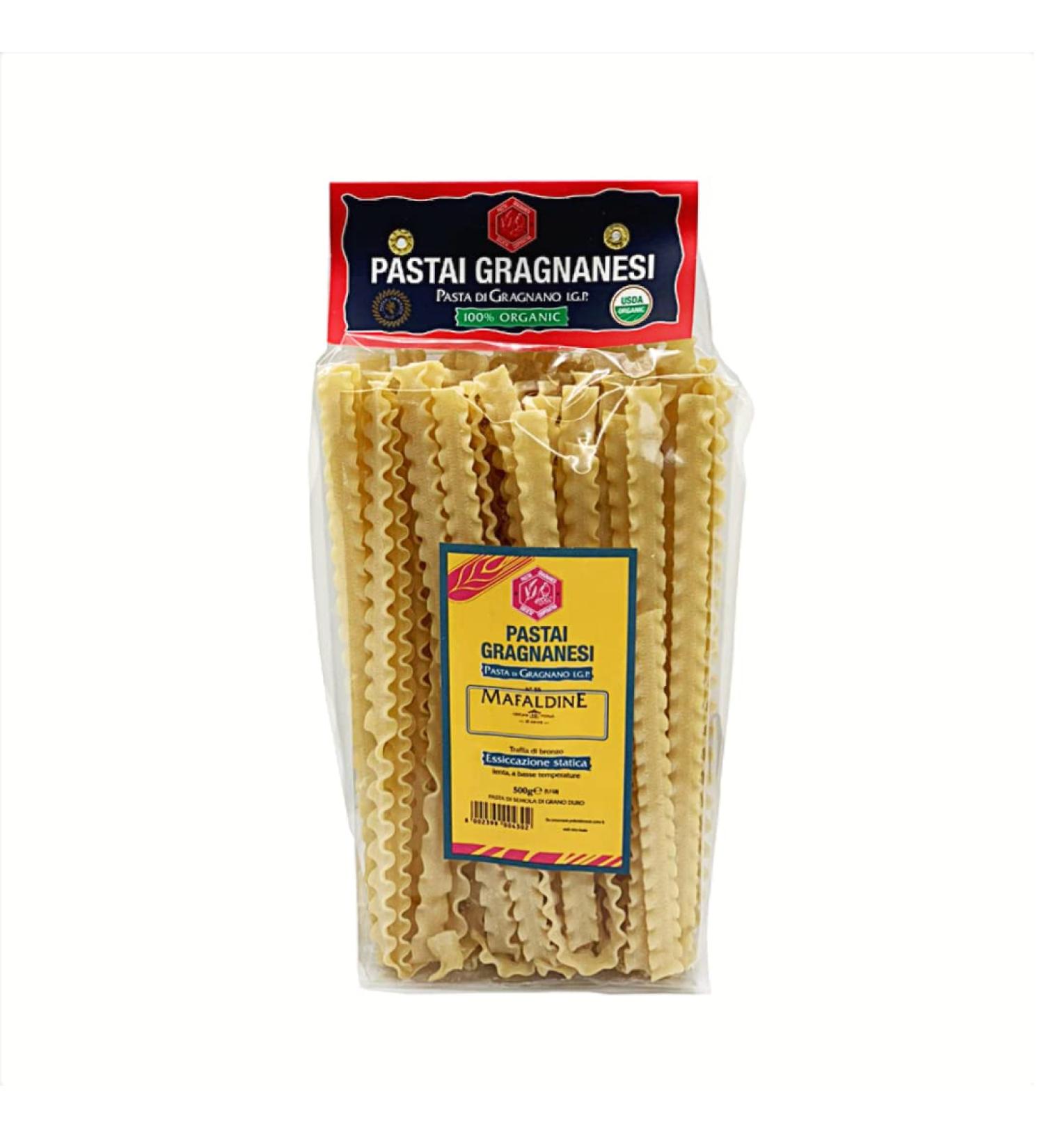 Mafaldine Italian Pasta di Gragnano IGP | USDA Certified Organic | 17.6oz | 500g | Premium Quality Pasta - Buy Online on SooperMarket.com