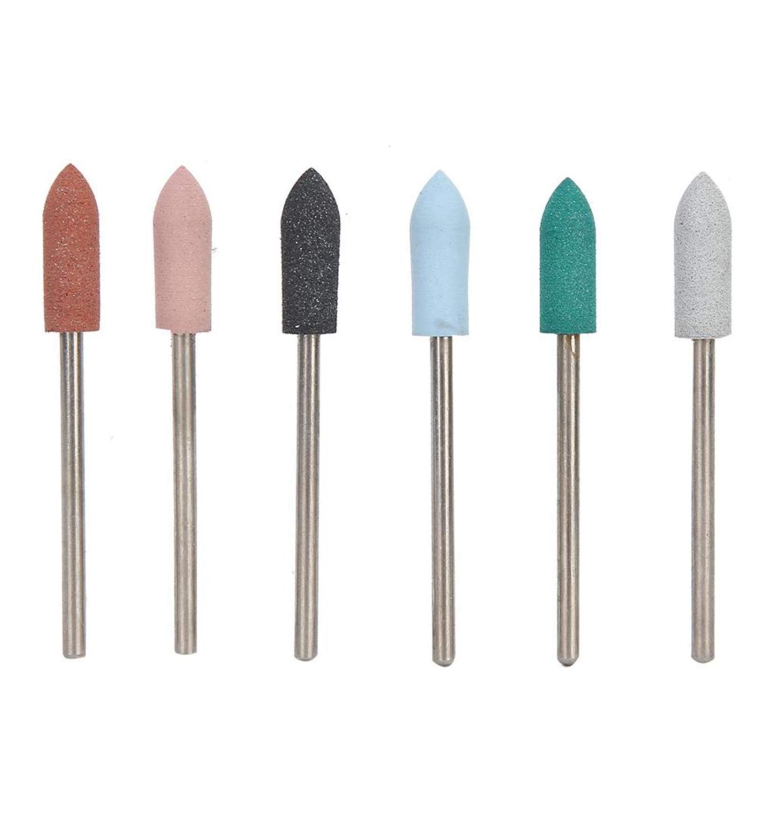 6Pcs Nail Art Grinding Head Set - Dead Skin Removal & Polishing - Nail Drill Accessories - Buy Online on SooperMarket.com