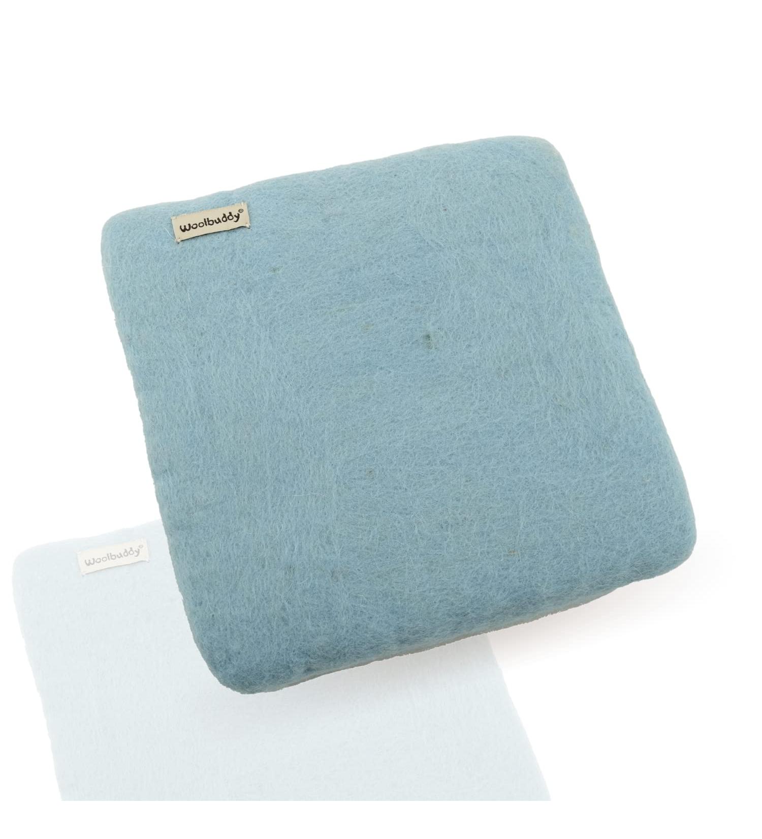 Woolbuddy Needle Felting Pad, Needle Felting Mat, Needle Felting Supplies, Foam Pad Alternative, Wool Felting Mat, Made of Felting Wool, For Needle Felting, Wet Felting and 3D Felting, 10inx10inx1.5in Blue