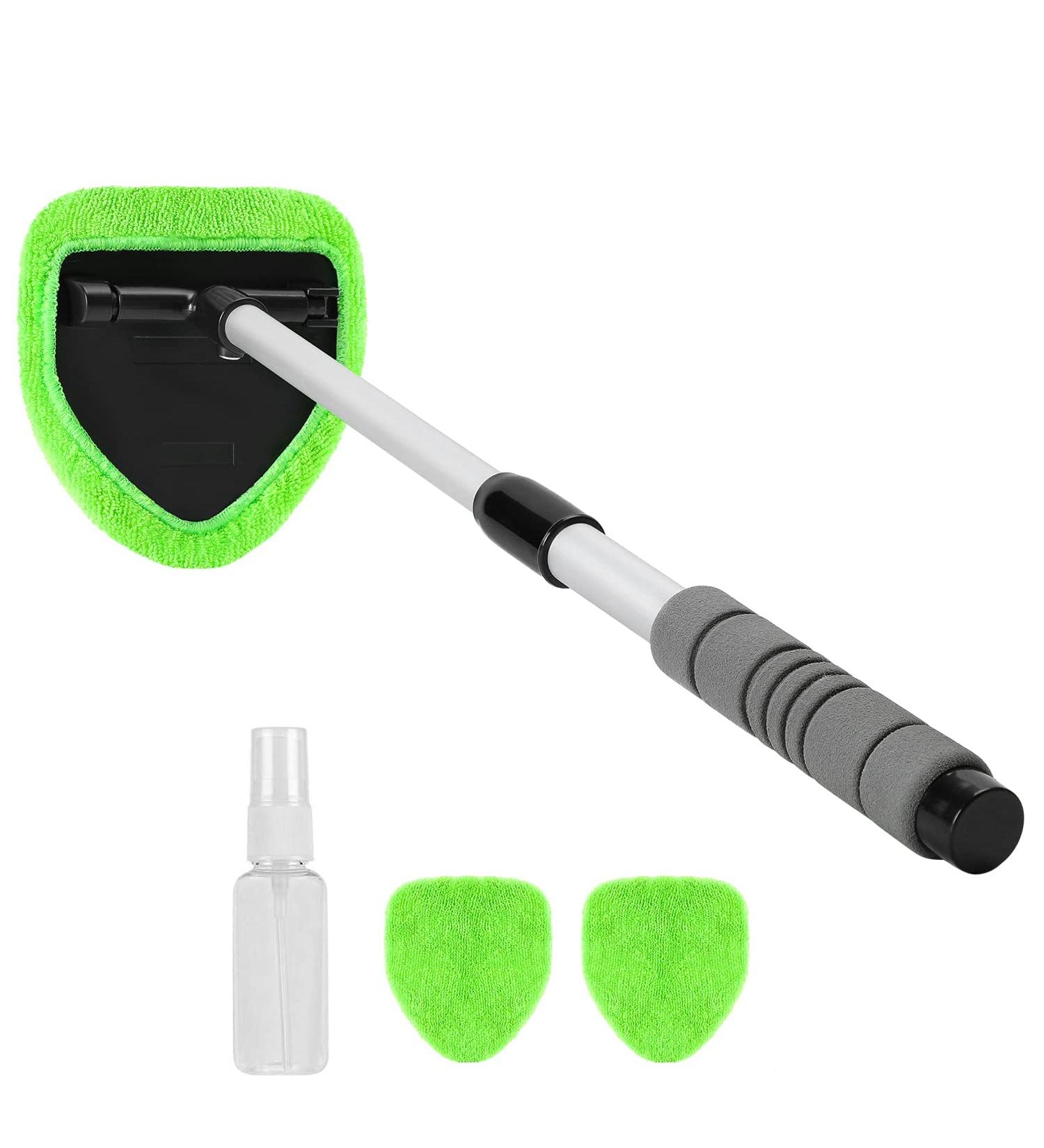 Xindell Car Window Cleaner - 24 Windshield Cleaning Tool with Spray Bottle & Microfiber Bonnet | Pull-Out Car Wash Kit with Long Soft Sponge Handle - Buy Online on SooperMarket.com
