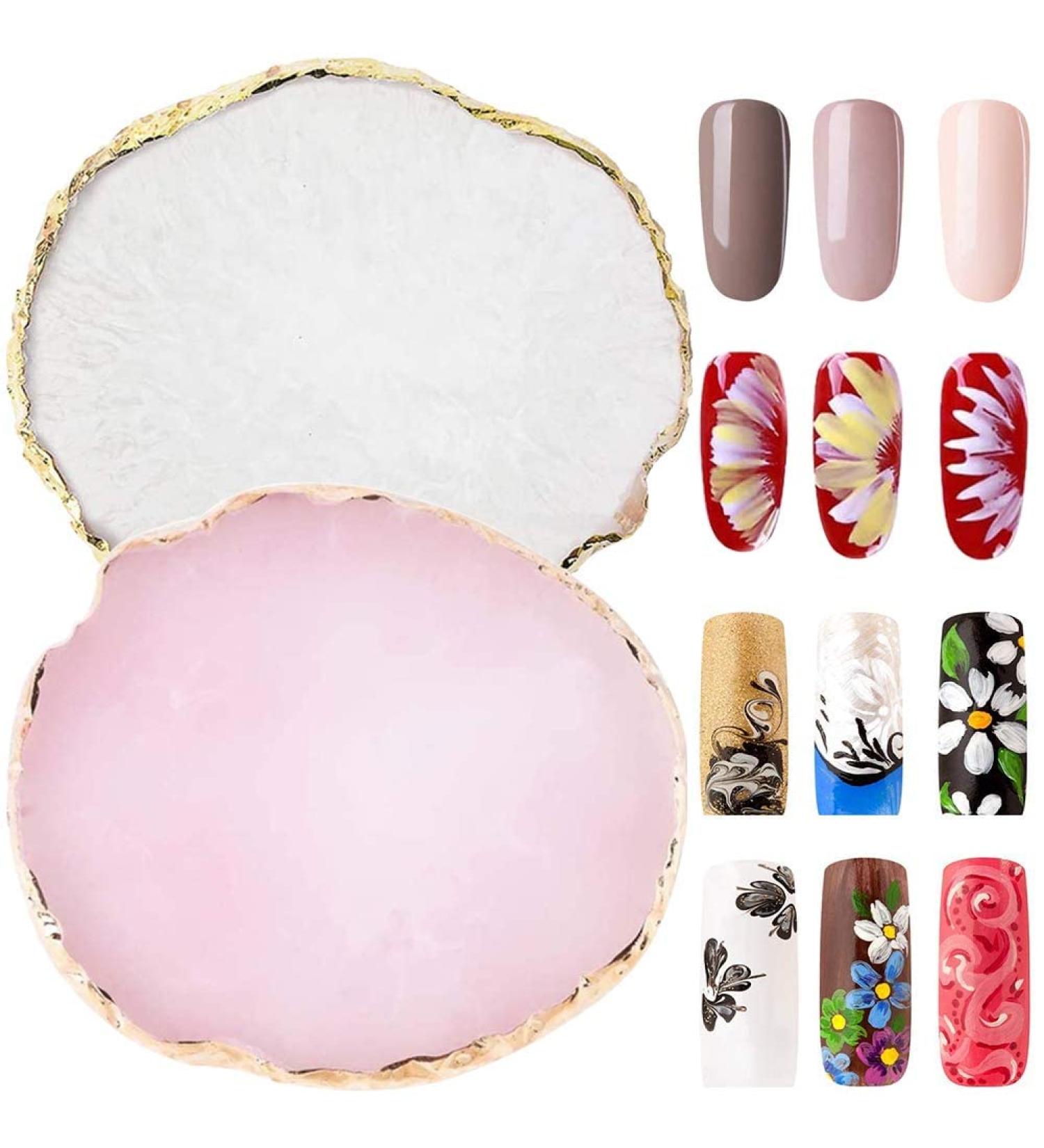 Latrate Gel Polish Holder Set - 2 Pieces Color Mixing Pigment Plate for Nail Art Manicure Tools & Cosmetic Mixing - Buy Online on SooperMarket.com